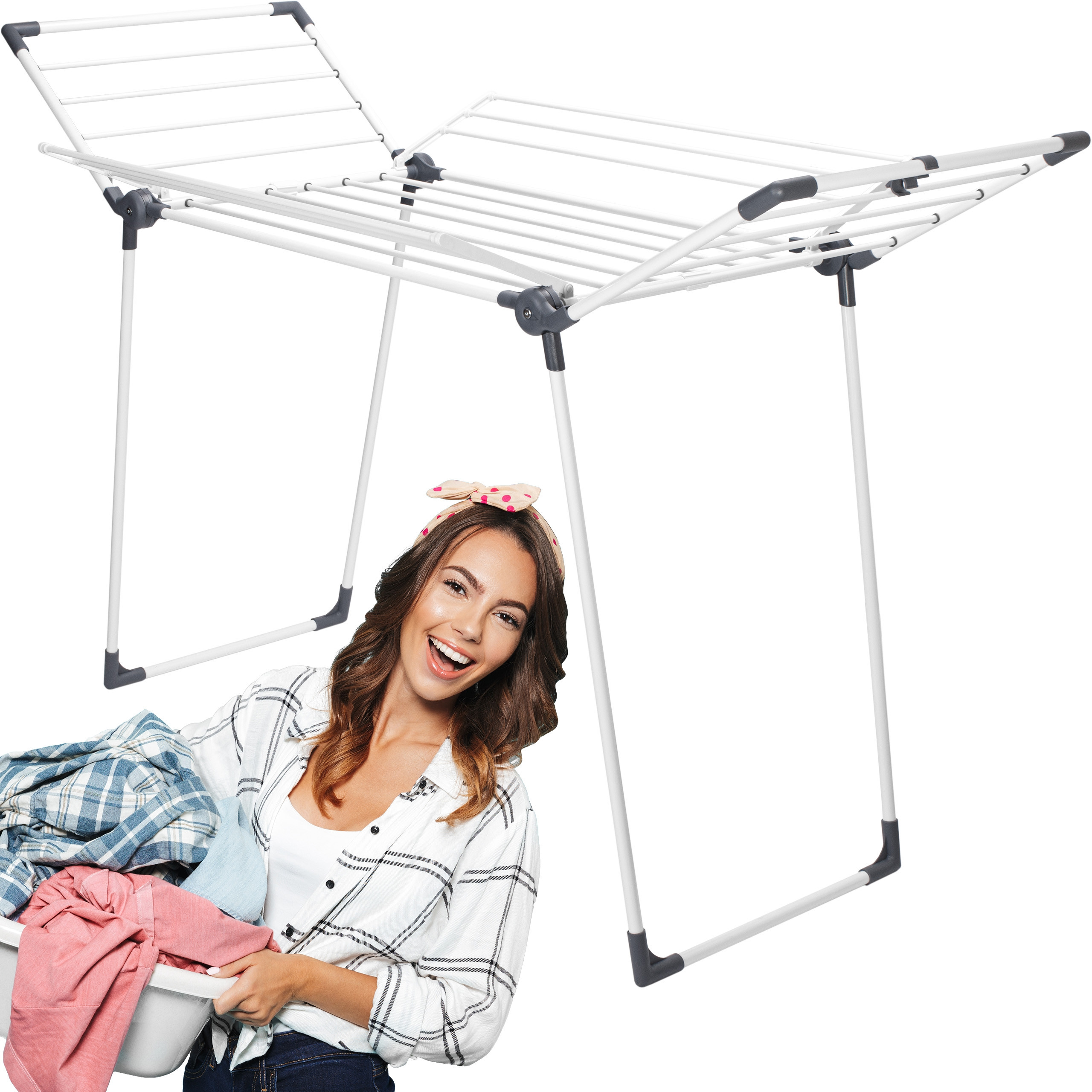 Stojací sušák na prádlo TIANA bílý