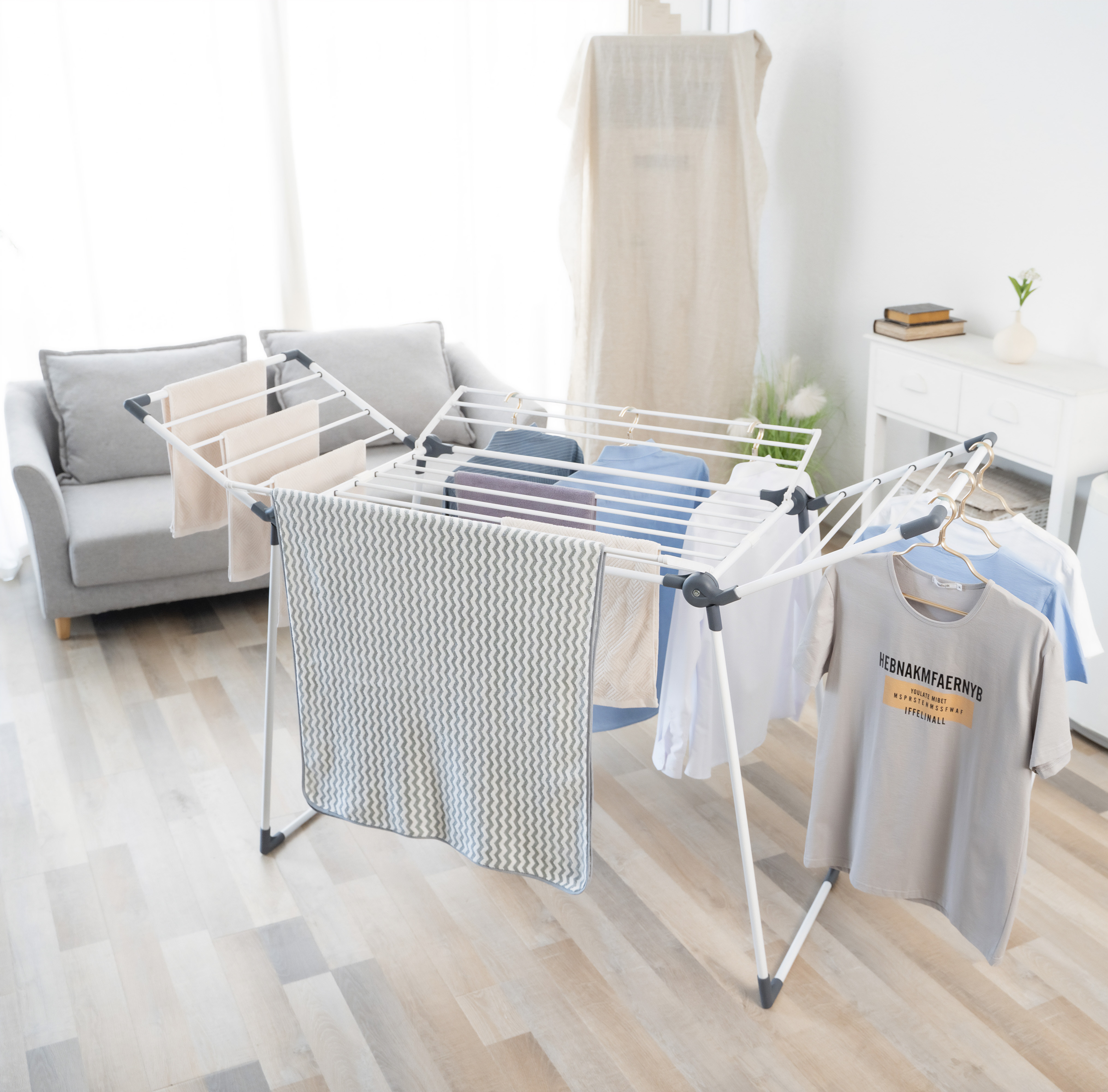 Stojací sušák na prádlo TIANA bílý