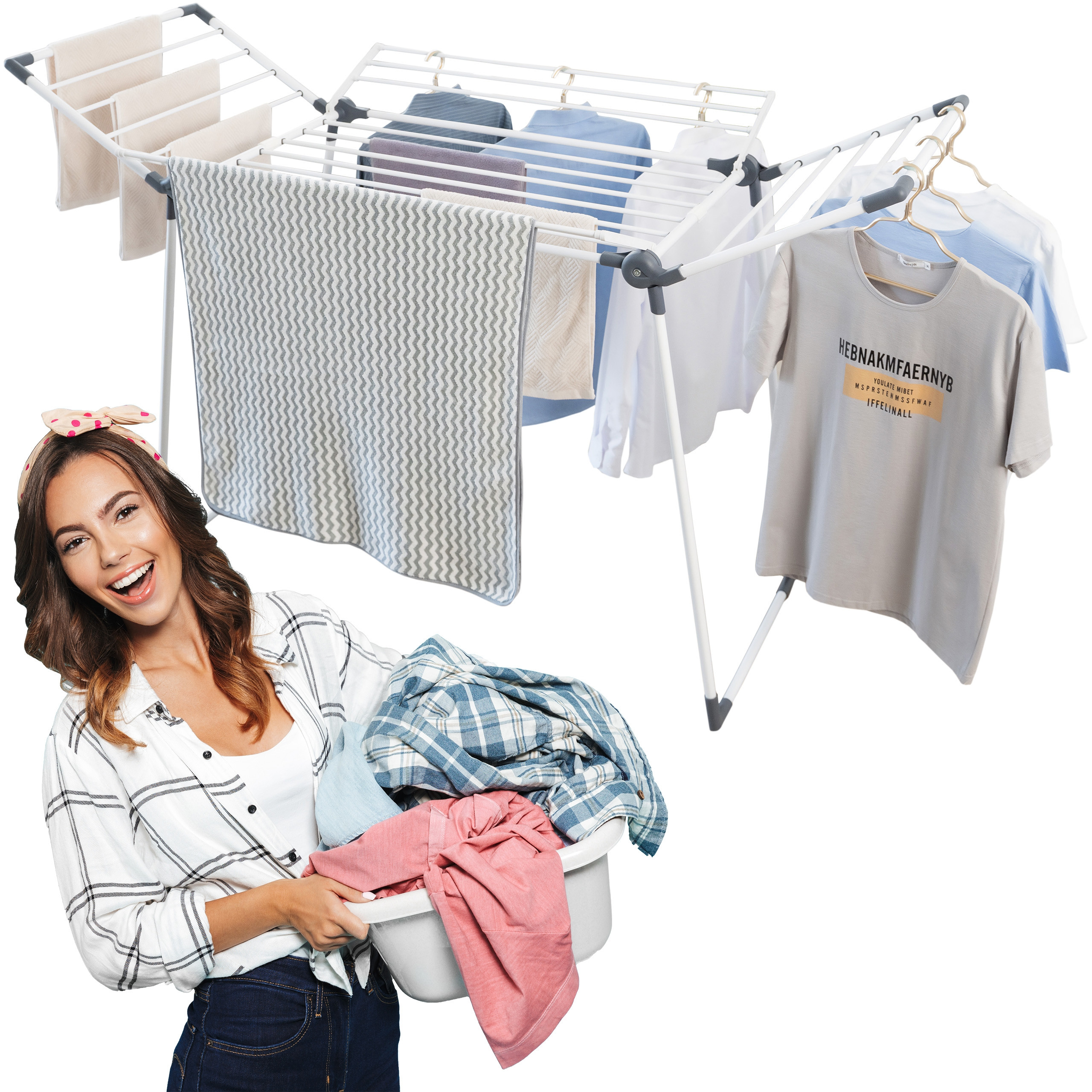 Stojací sušák na prádlo TIANA bílý