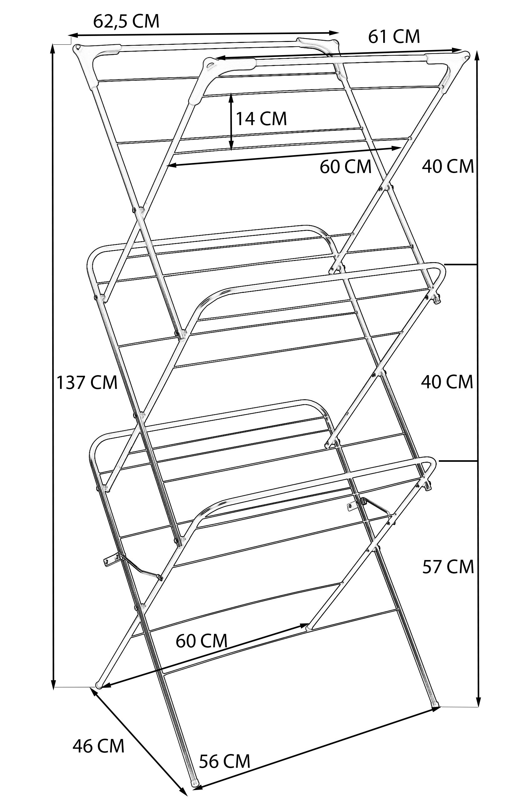 Stojací sušák na prádlo ARAL černý