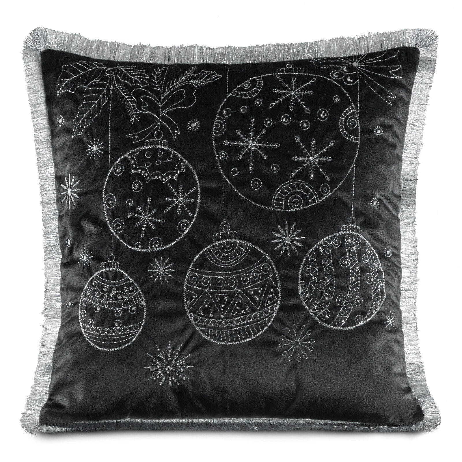 Povlak na polštář CHP 118A černý / stříbrný