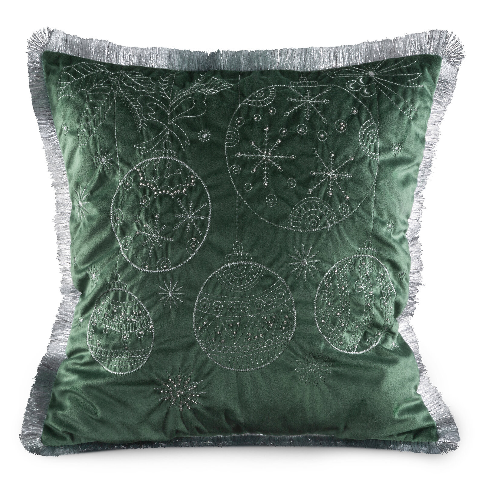 Povlak na polštář CHP 118B tmavě zelený / stříbrný