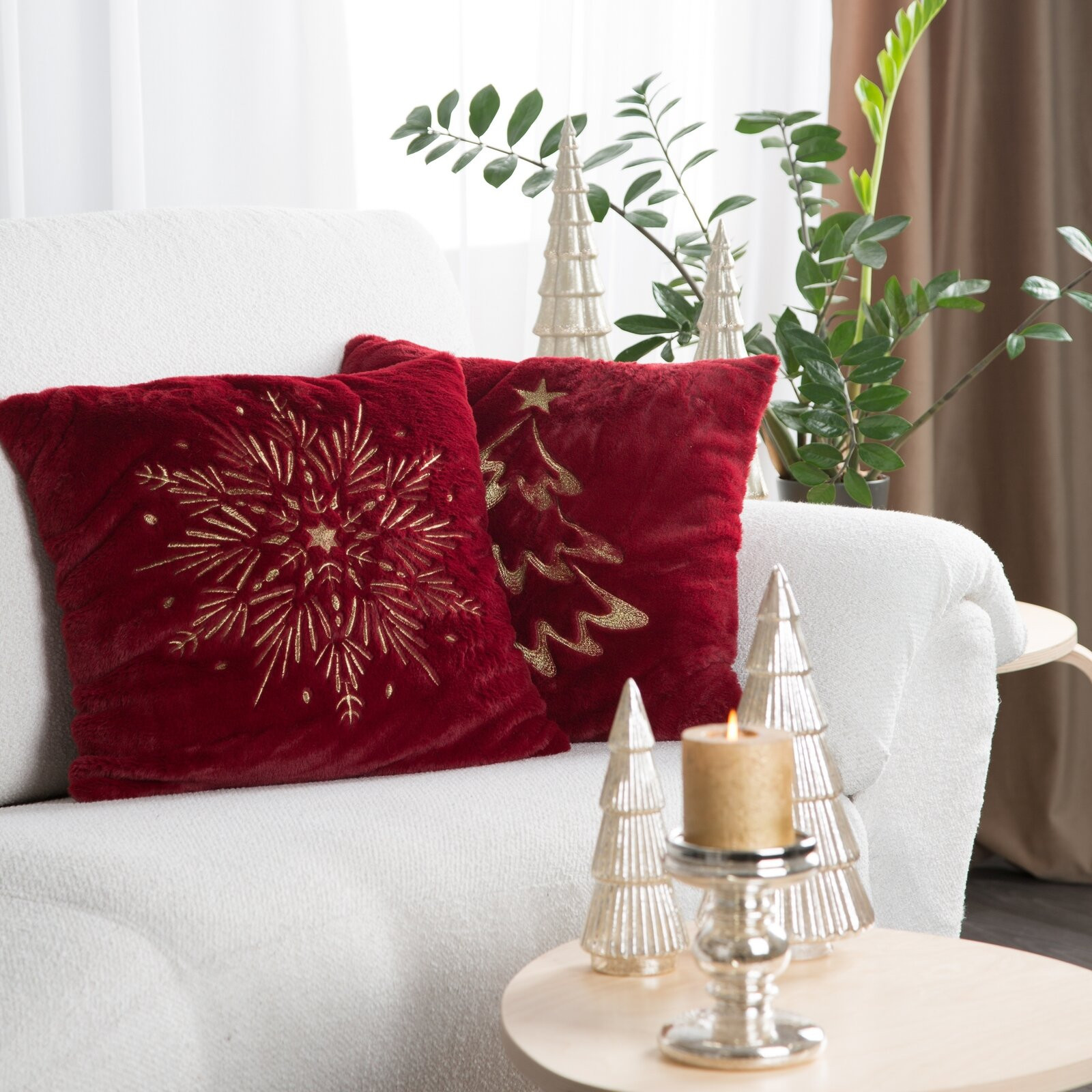 Povlak na polštář CHRISTMAS 119 B tmavě zelený / šampaňský