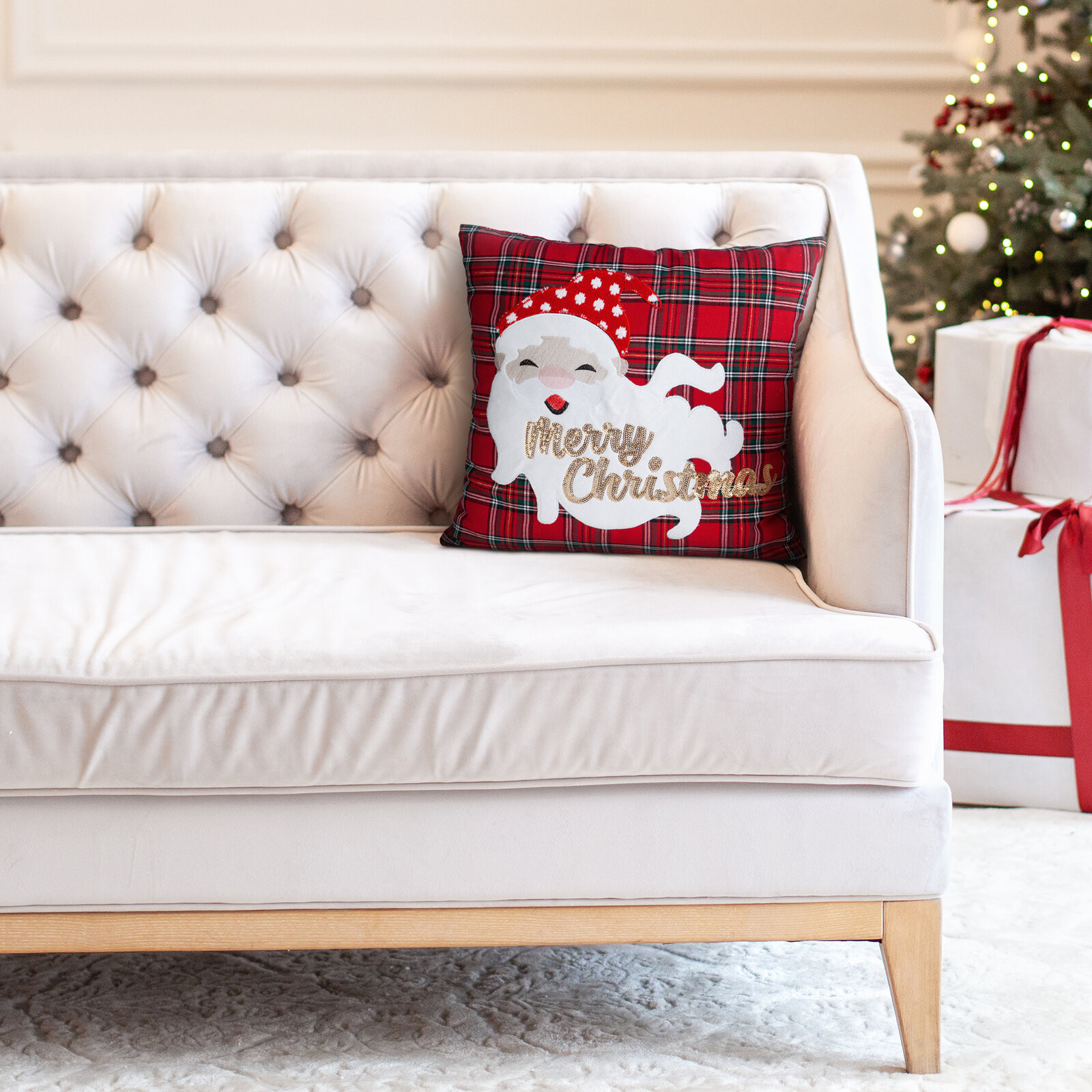 Povlak na polštář CHRISTMAS 165 červená / bílá