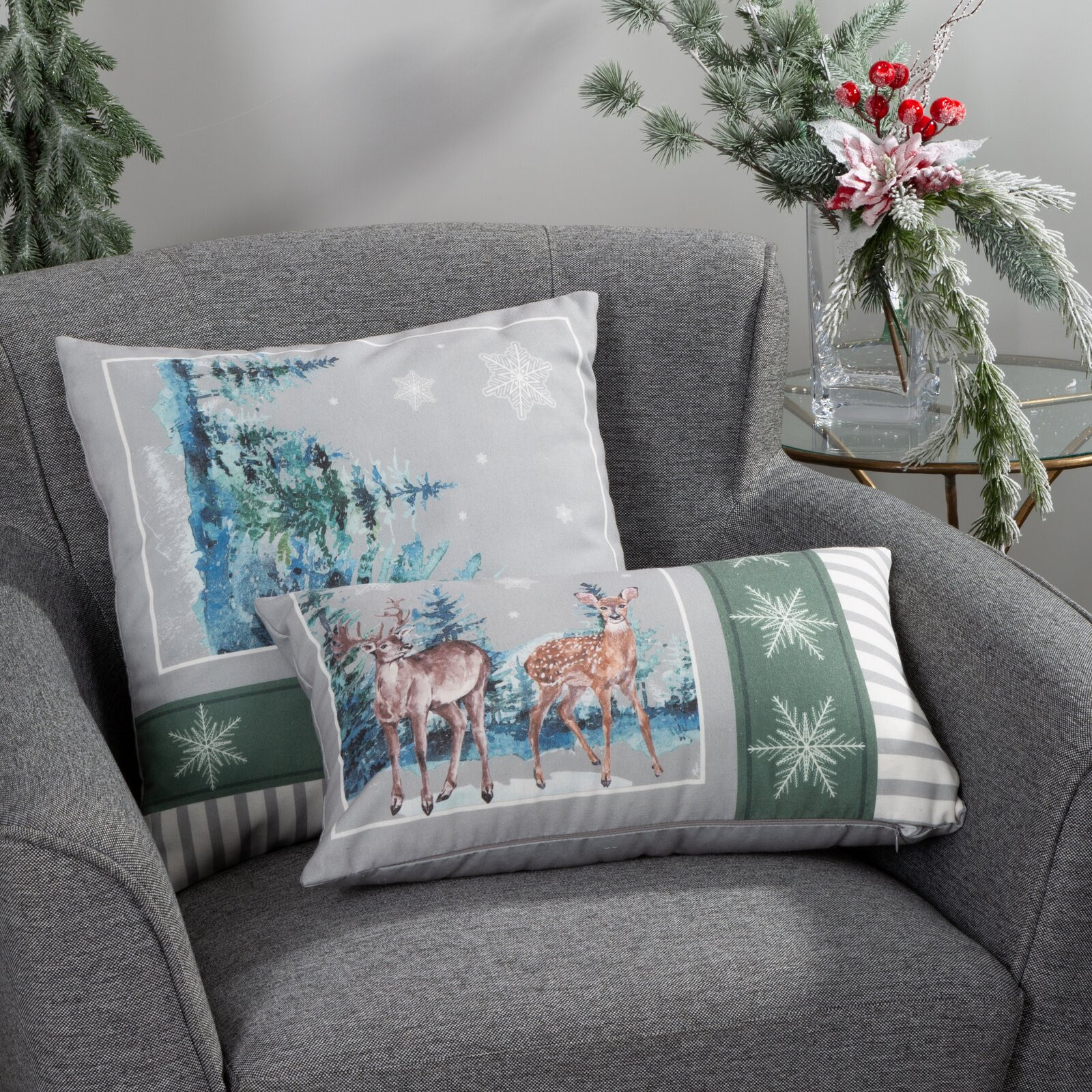 Povlak na polštář CHP 1 zelený / stříbrný