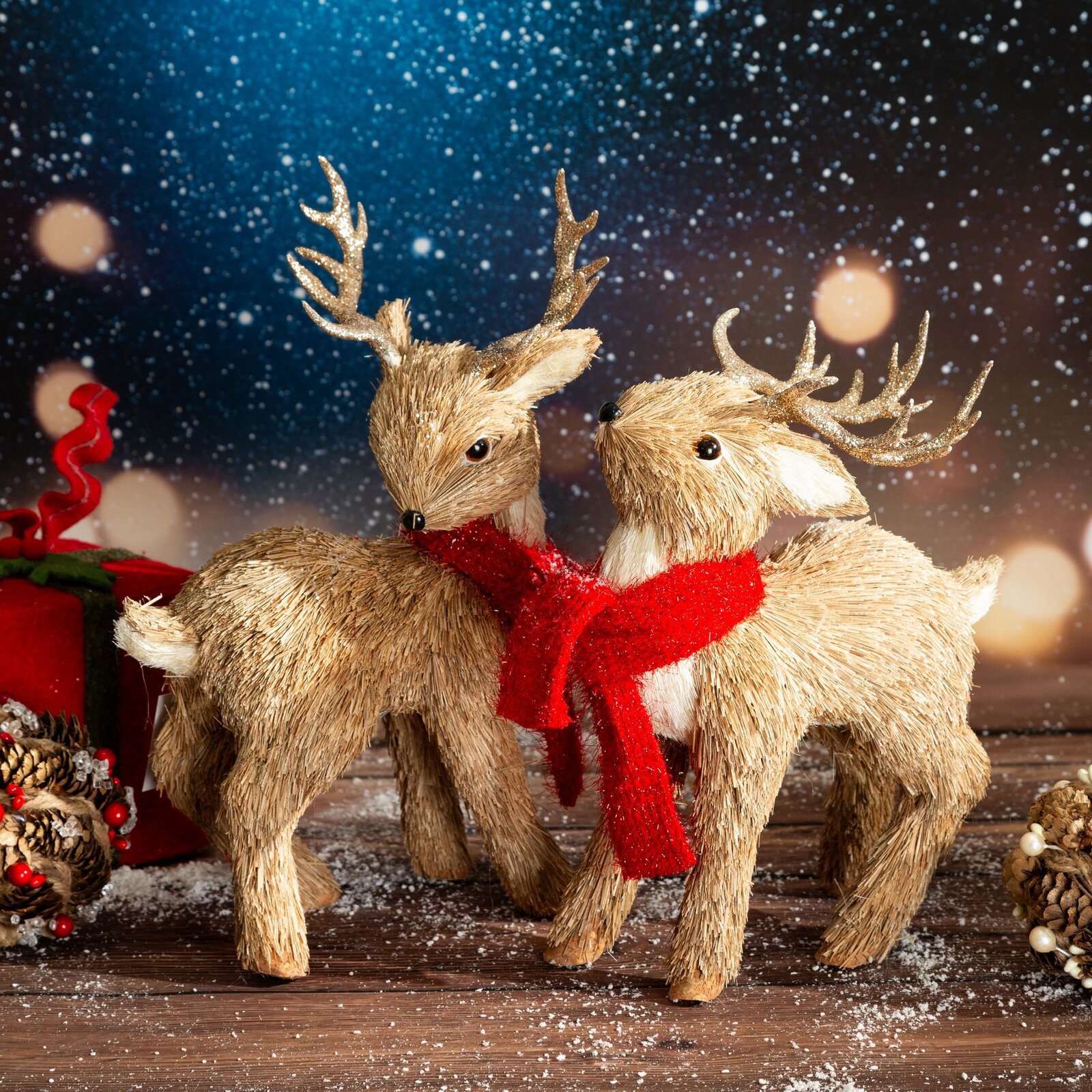 Vánoční dekorace CHRISTMAS 219 hnědá / červená