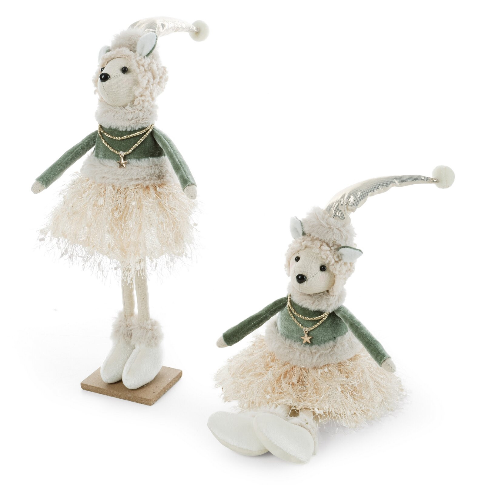 Vánoční dekorace CHRISTMAS 246 krémová / mátová (2ks)