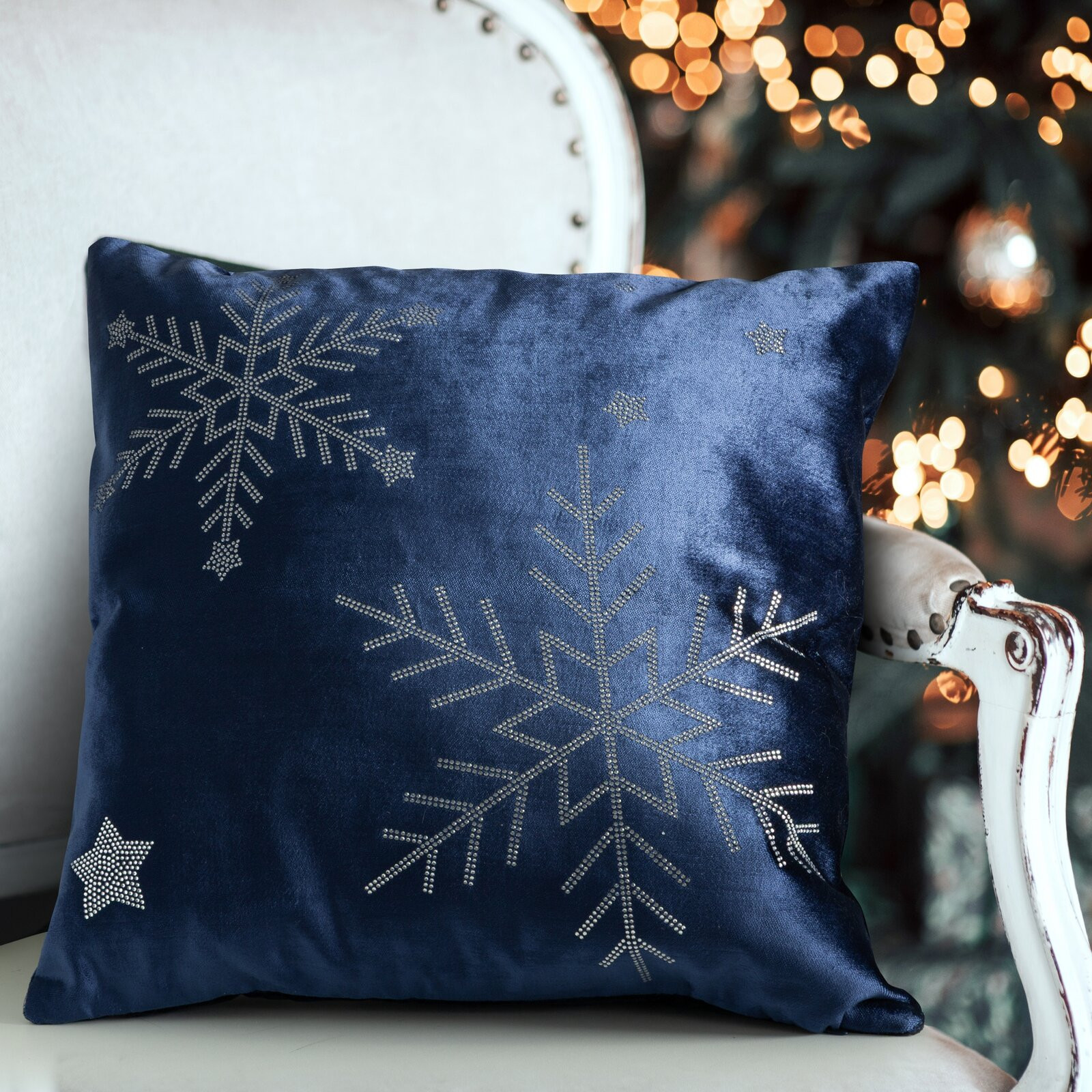 Povlak na polštář CHRISTMAS ROYAL2 granátový / stříbrný