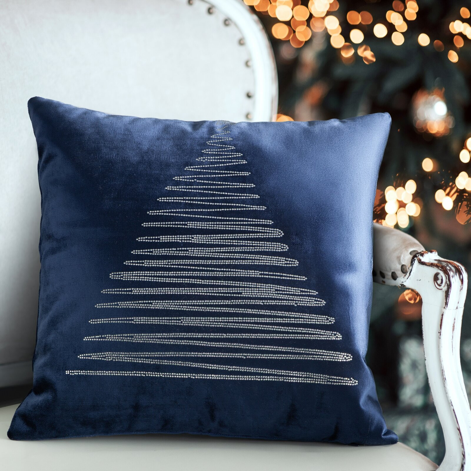 Povlak na polštář CHRISTMAS ROYAL3 granátový / stříbrný