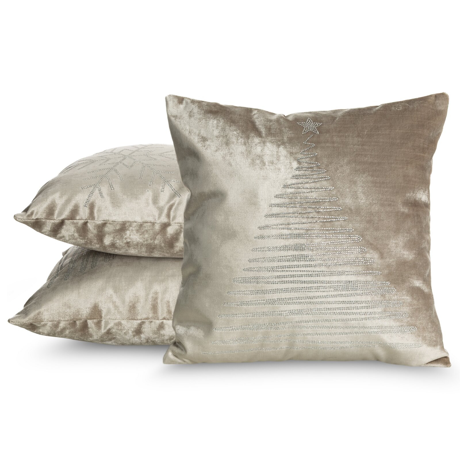 Povlak na polštář CHRISTMAS ROYAL4 béžový / stříbrný