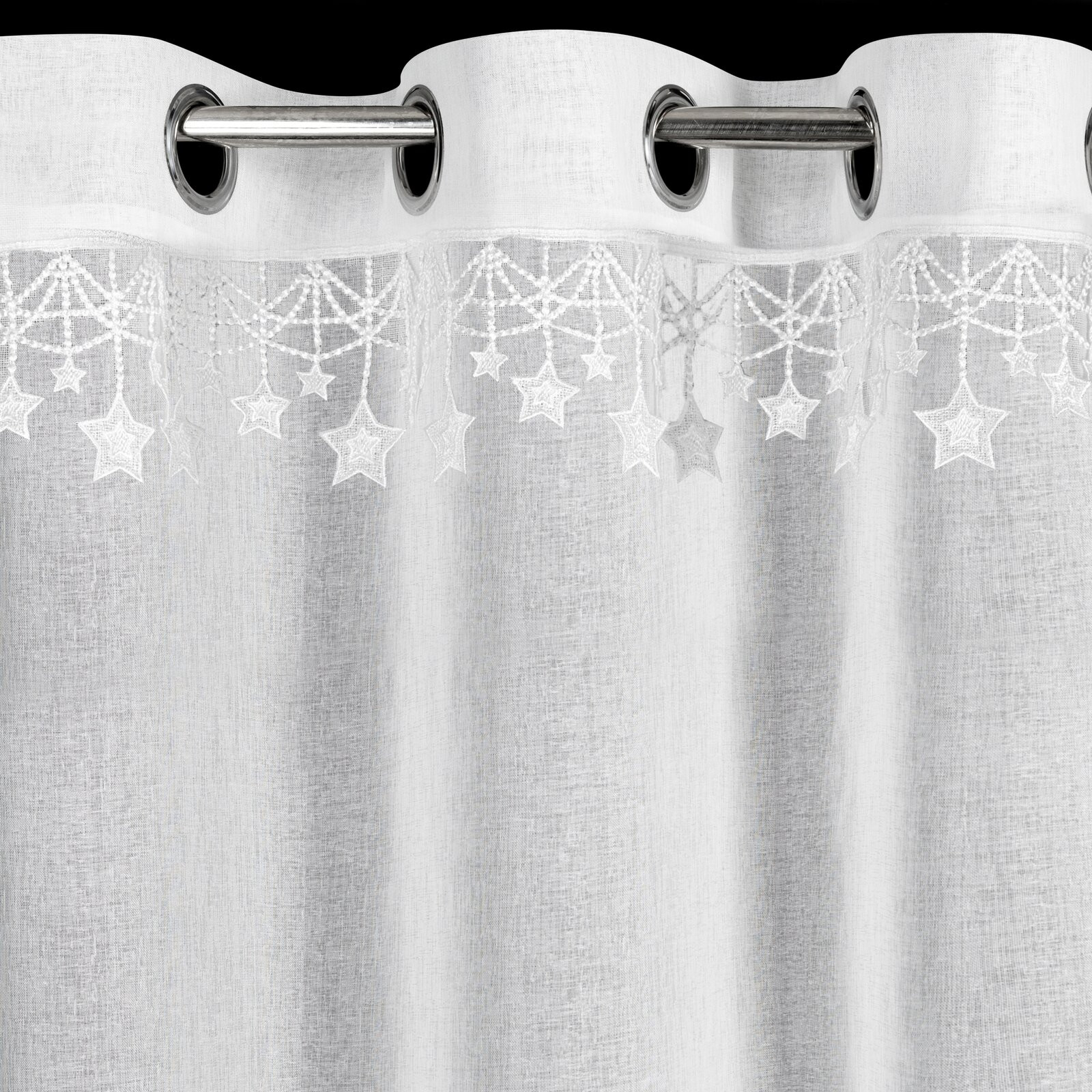 Hotová záclona XMAS bílá - na průchodkách