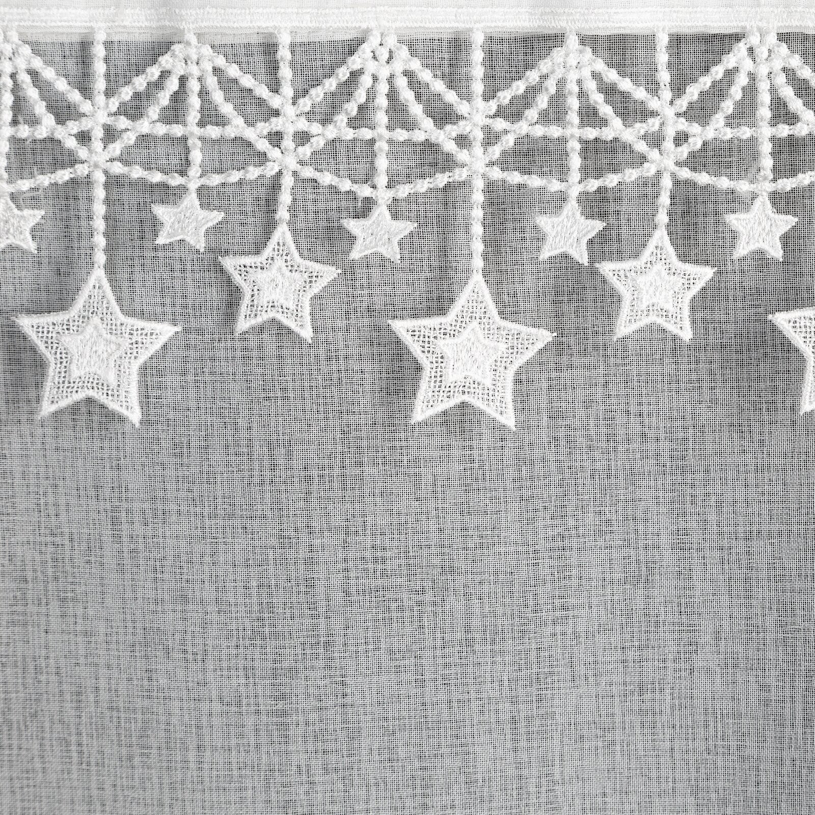 Hotová záclona XMAS bílá - na průchodkách