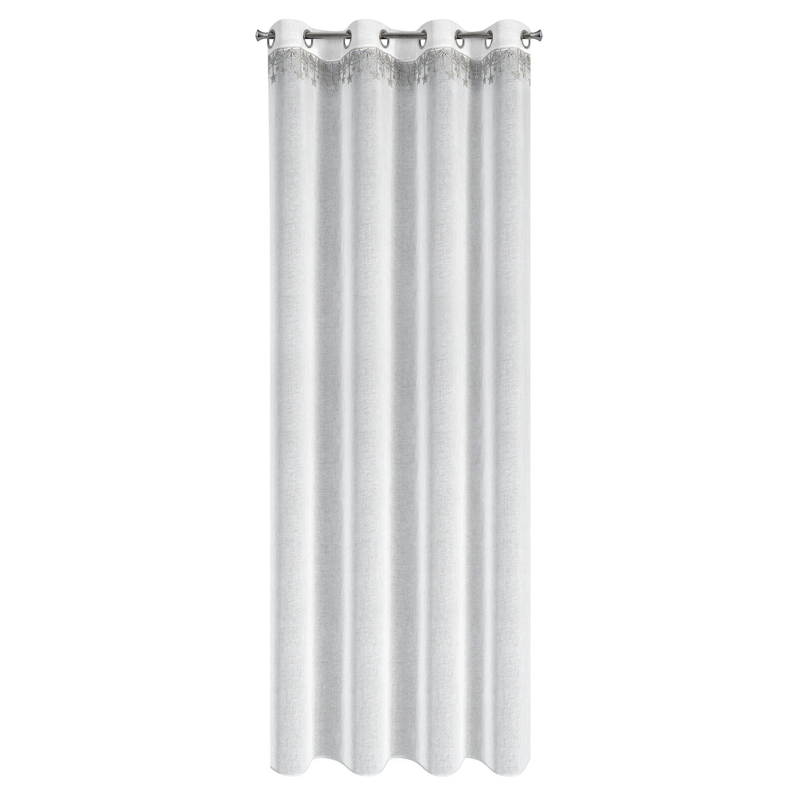 Hotová záclona XMAS bílá / stříbrná - na průchodkách