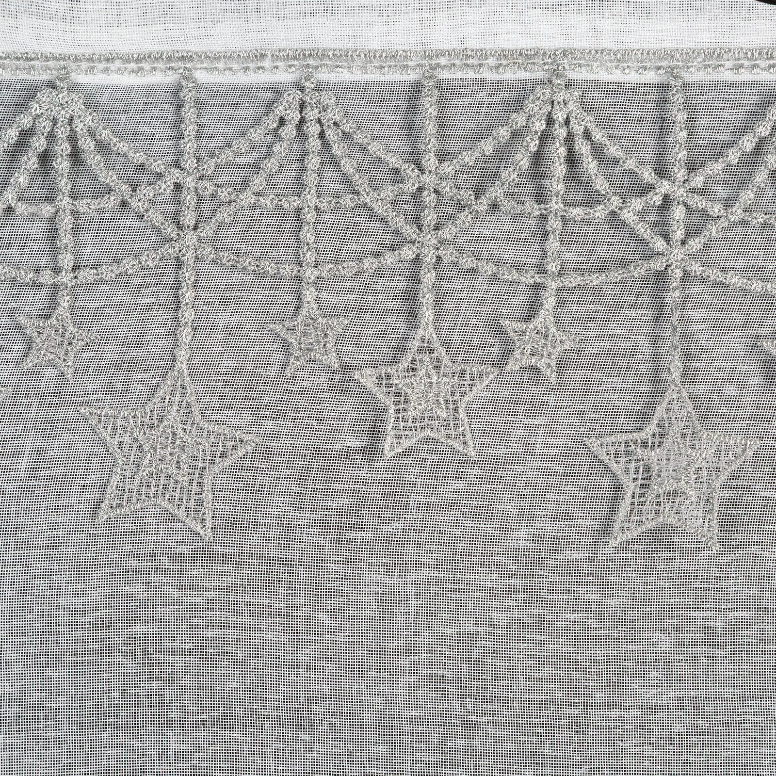 Hotová záclona XMAS bílá / stříbrná - na průchodkách