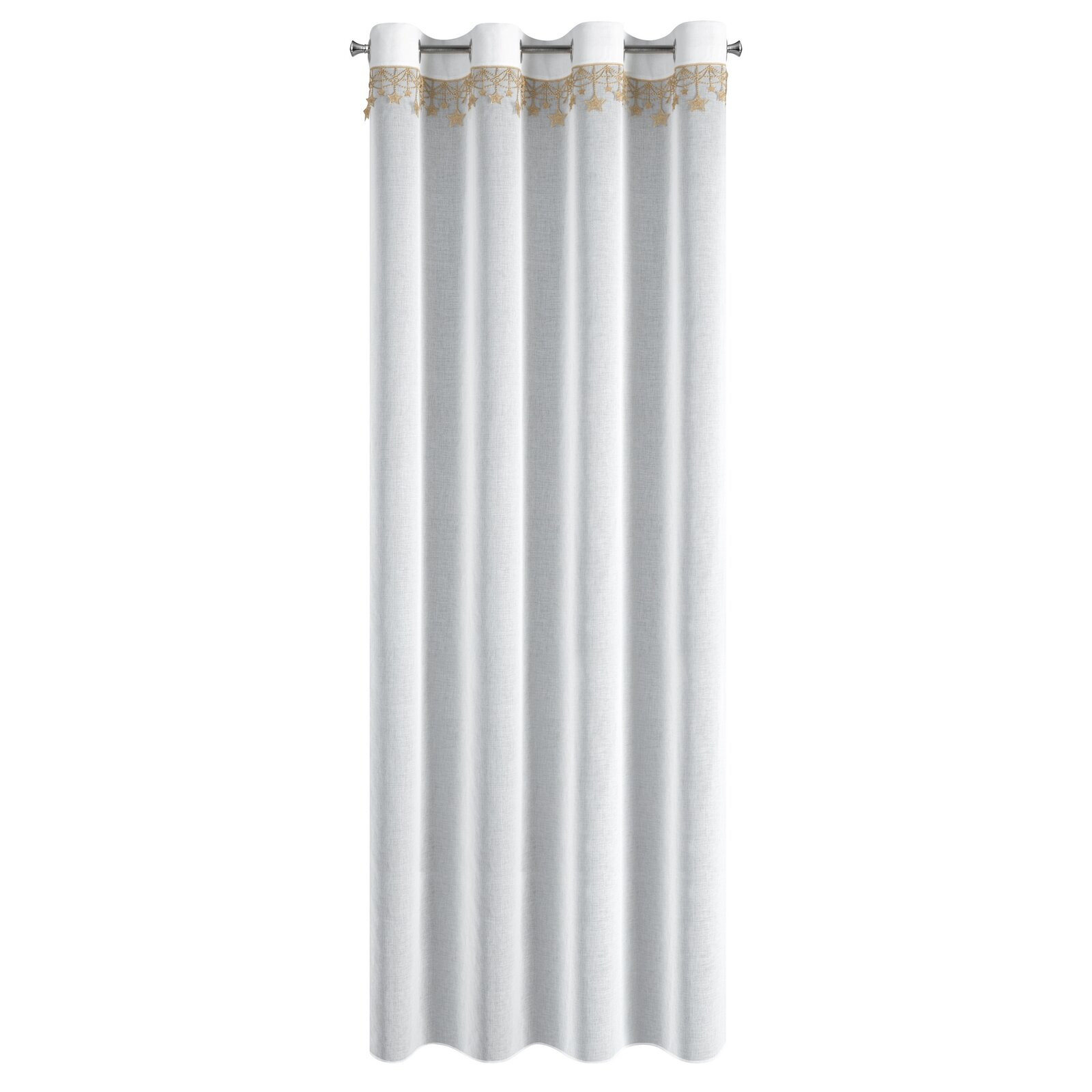 Hotová záclona XMAS bílá / zlatá - na průchodkách