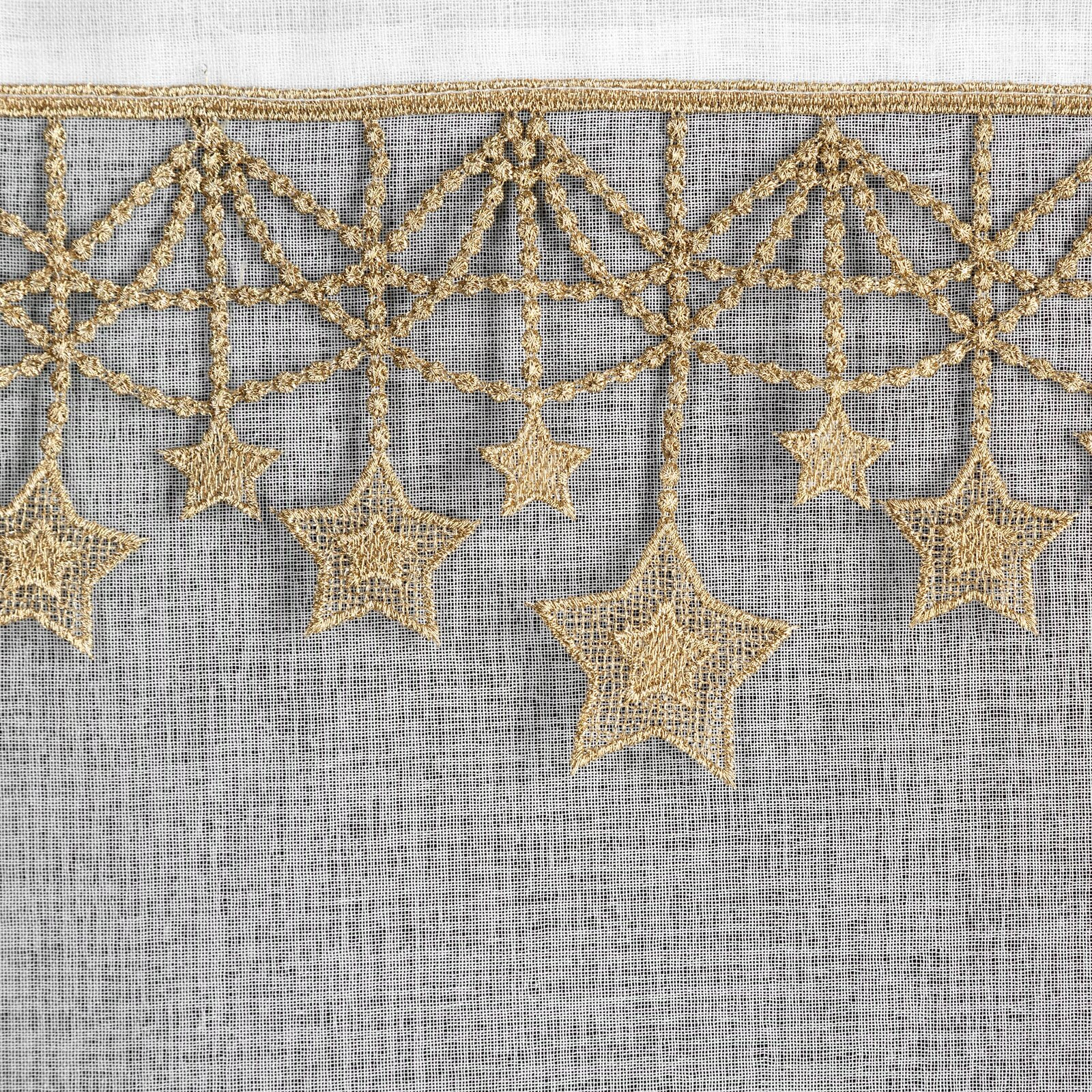 Hotová záclona XMAS bílá / zlatá - na průchodkách