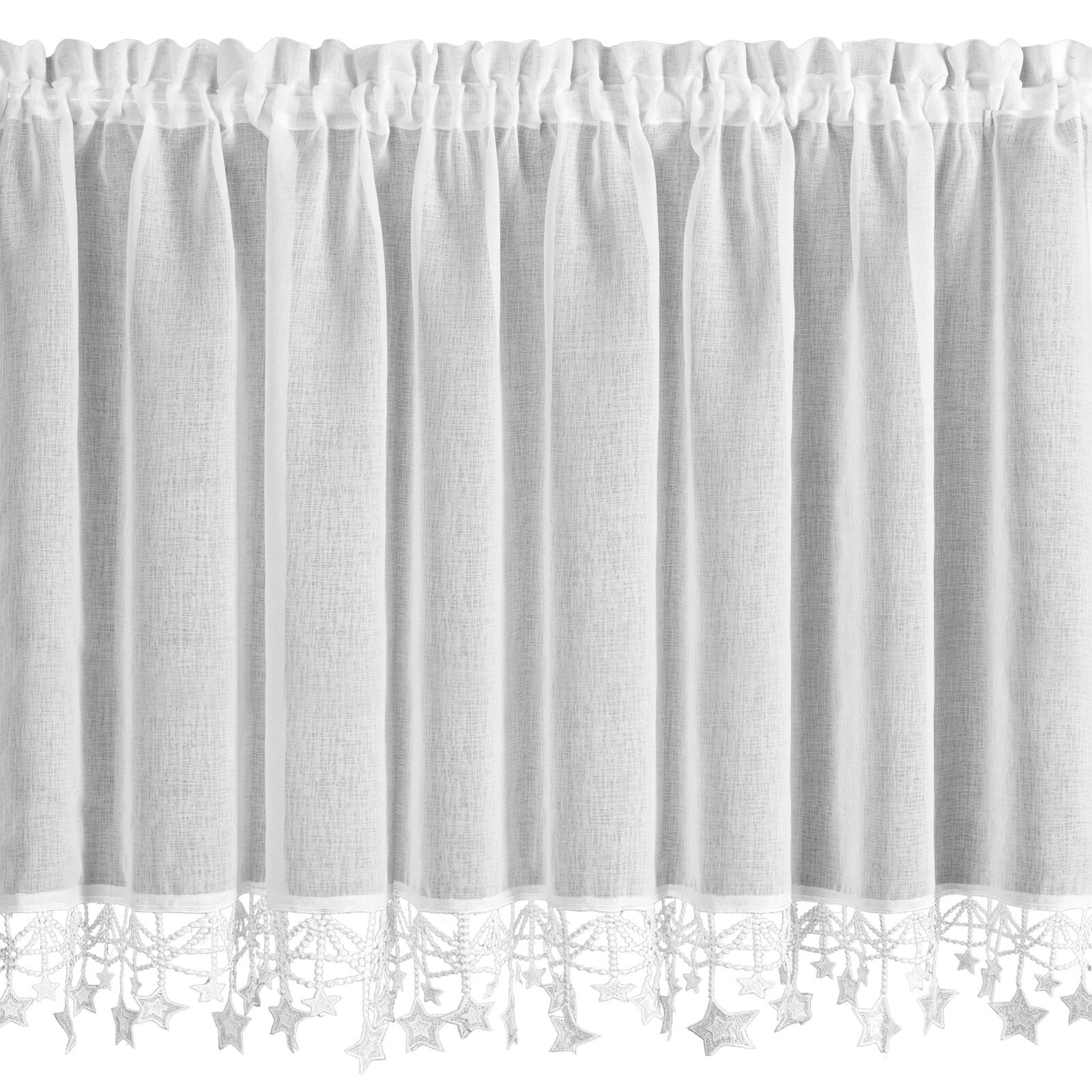 Hotová záclona XMAS bílá - s tunelem