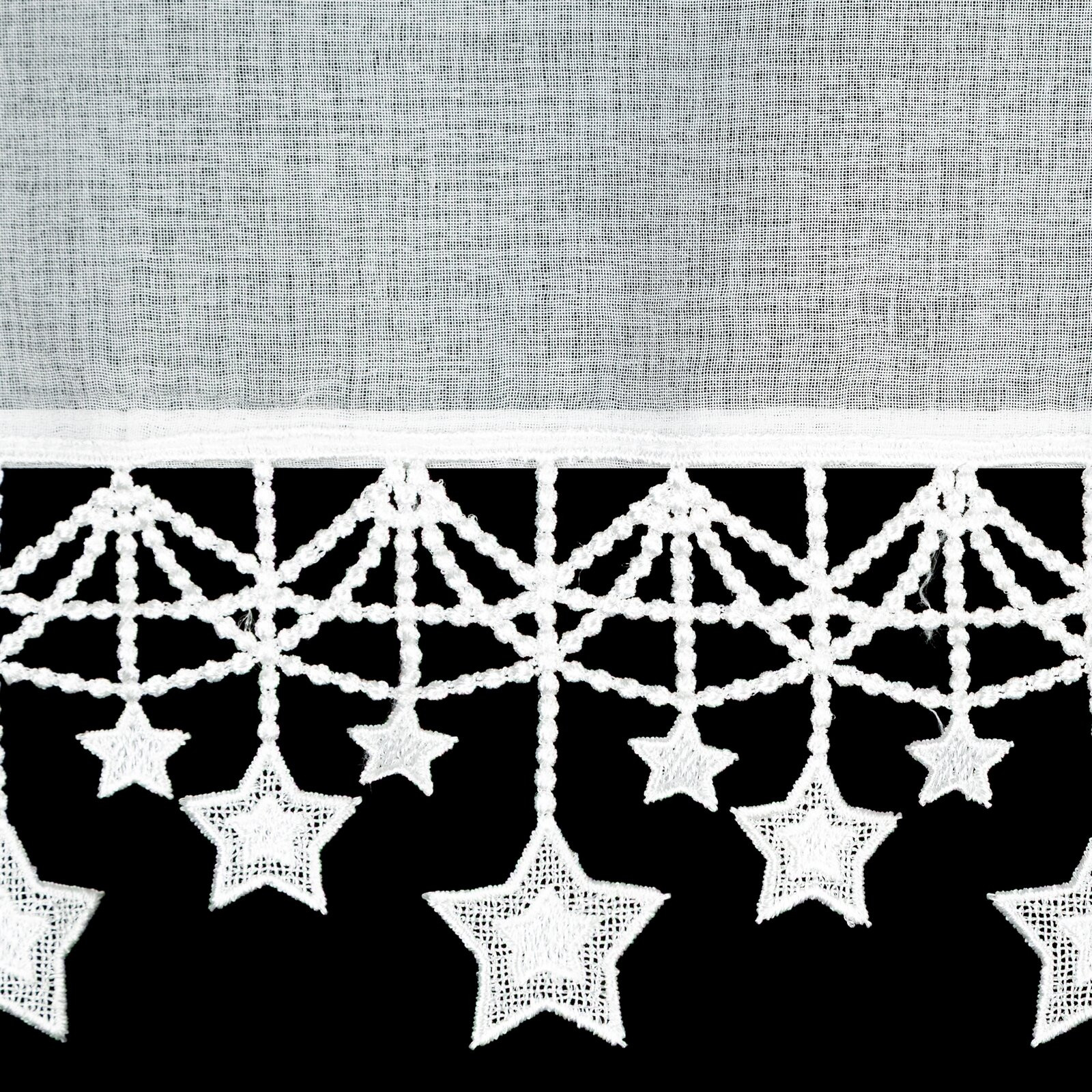 Hotová záclona XMAS bílá - s tunelem