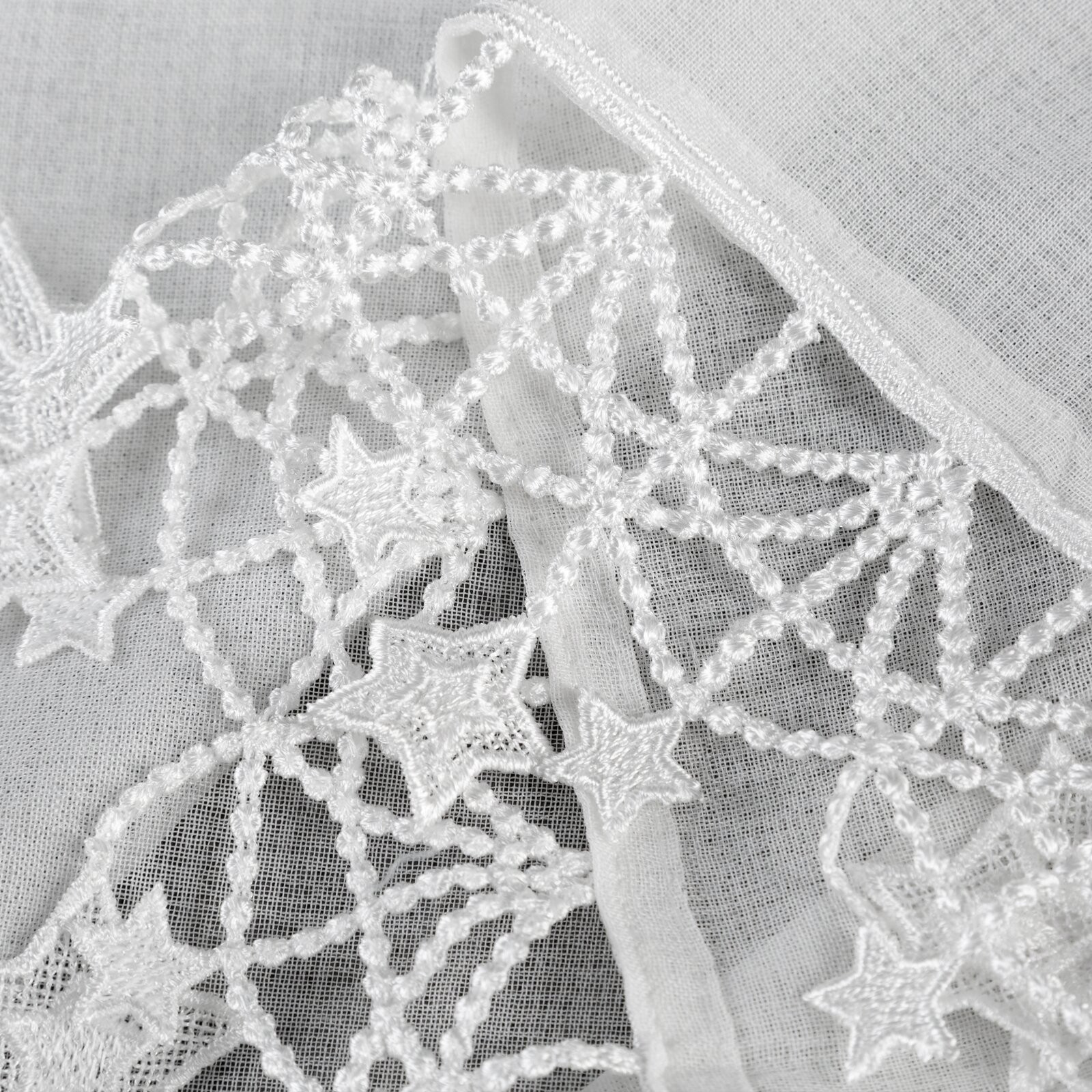 Hotová záclona XMAS bílá - s tunelem