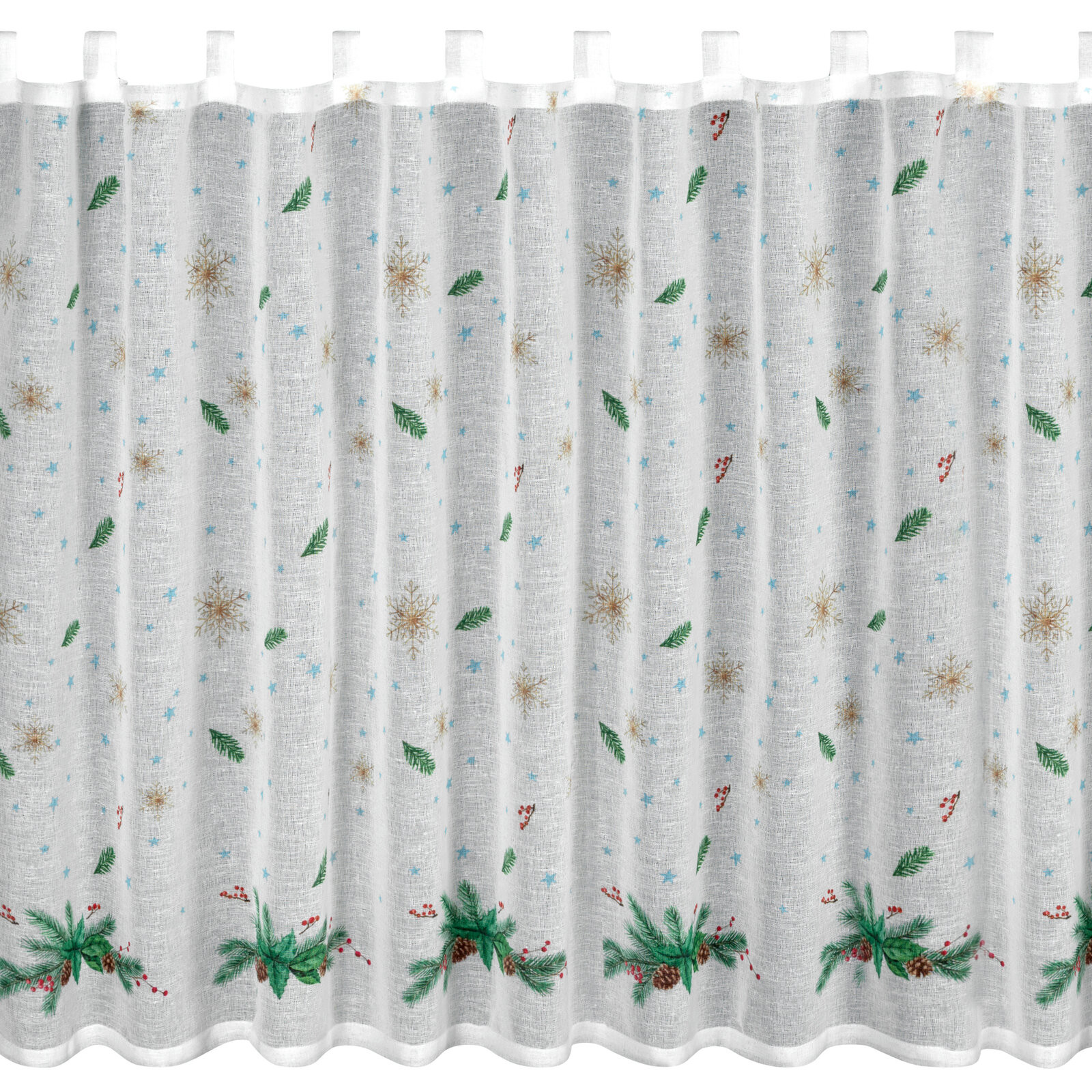 Hotová záclona XMAS s vánočním vzorem - na průchodkách