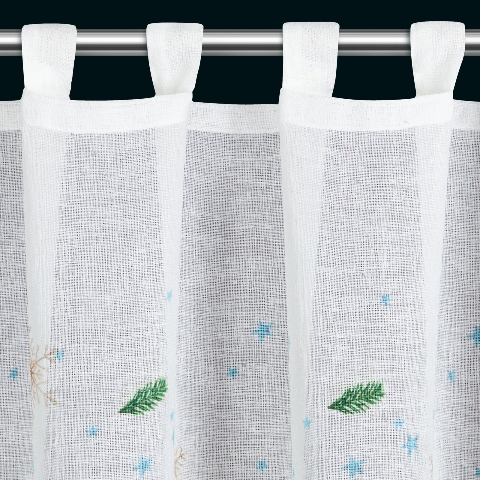 Hotová záclona XMAS s vánočním vzorem - na průchodkách