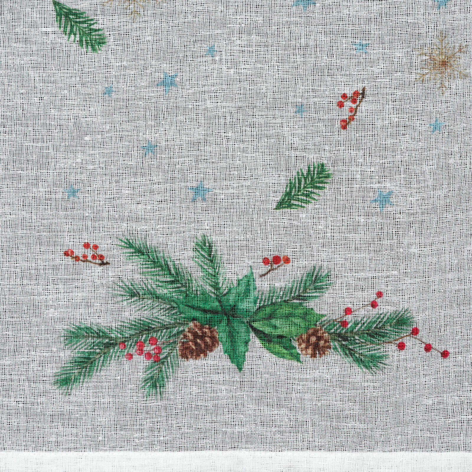 Hotová záclona XMAS s vánočním vzorem - na průchodkách