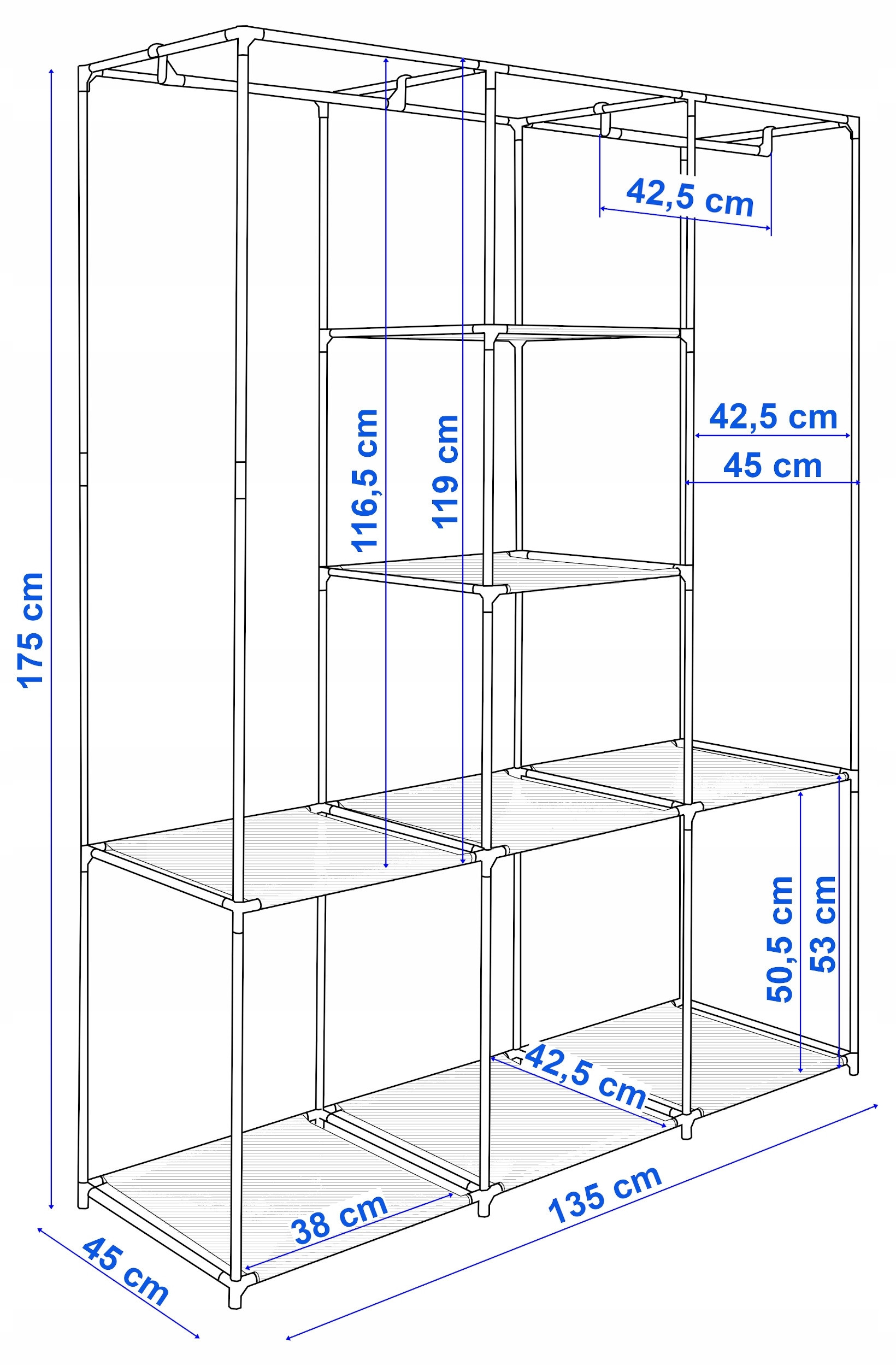 Šatní skříň SONIA antracitová