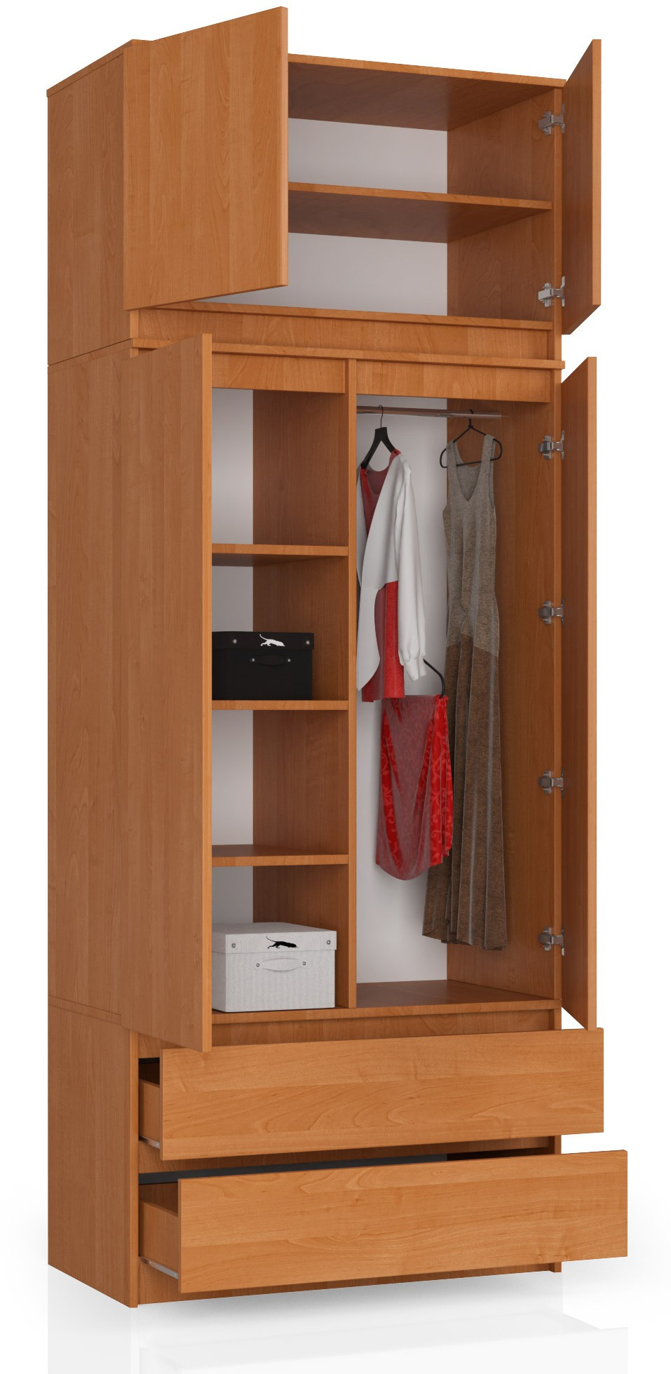 Skříň s nástavcem S 90 cm 2D 2SZ CLP olcha