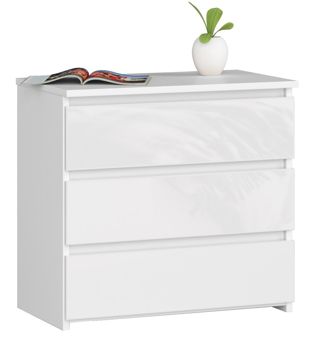 Noční stolek CL3 60 cm bílý / bílý, lesk