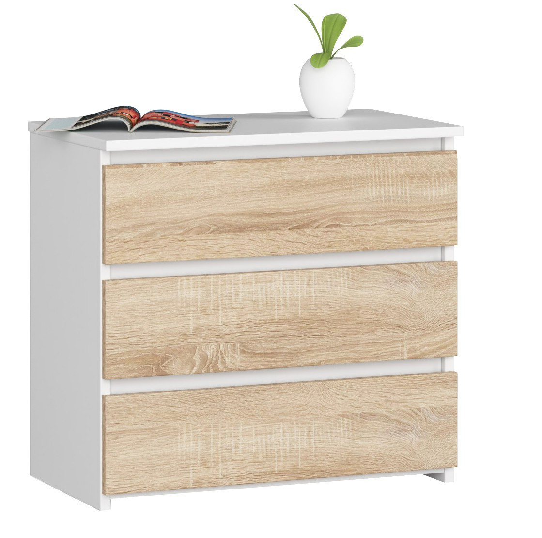 Noční stolek CL3 60 cm bílý / sonoma