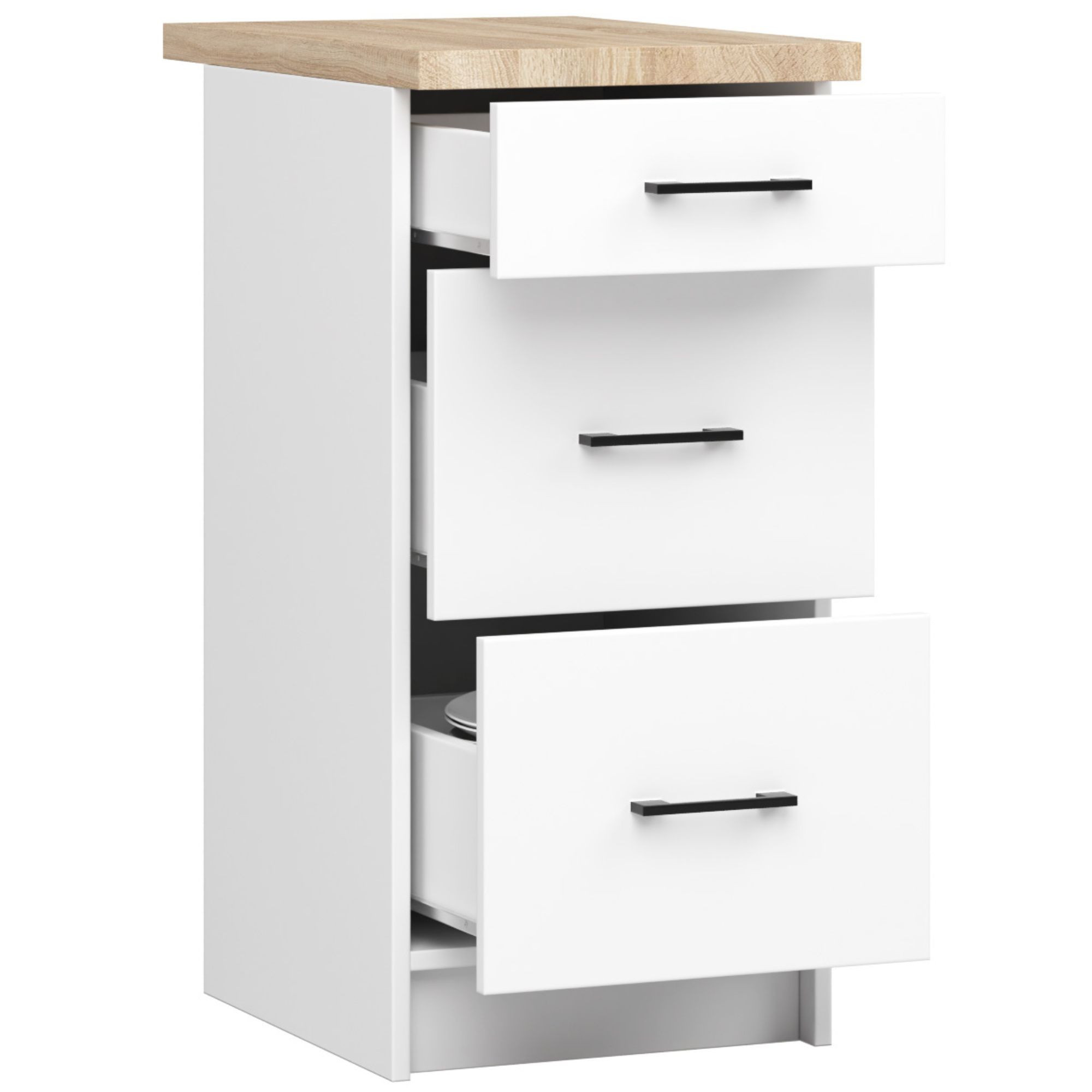 Spodní kuchyňská skříňka s deskou OLIWIA S40 SZ3 bílá
