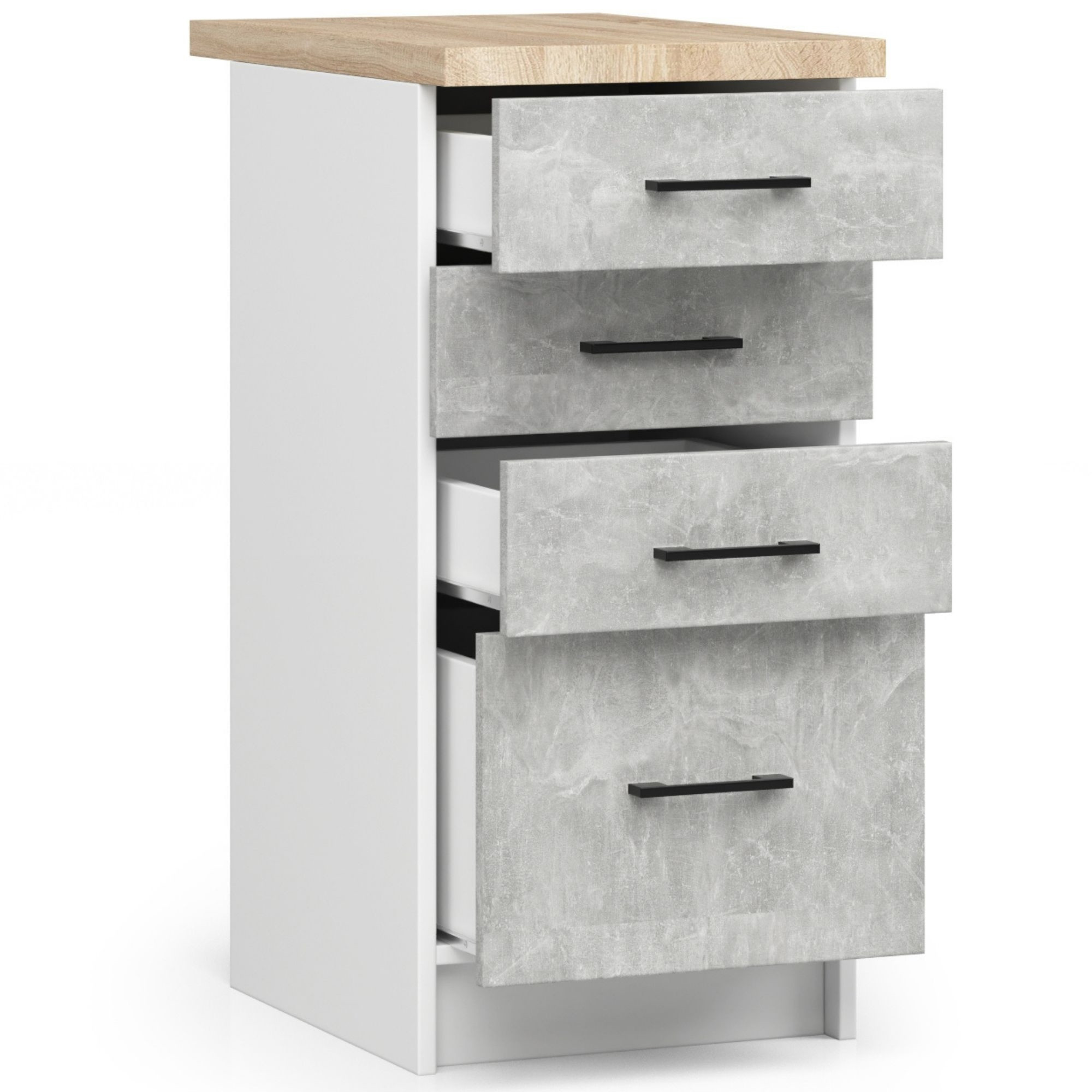 Spodní kuchyňská skříňka s deskou OLIWIA S40 SZ4 bílá / beton