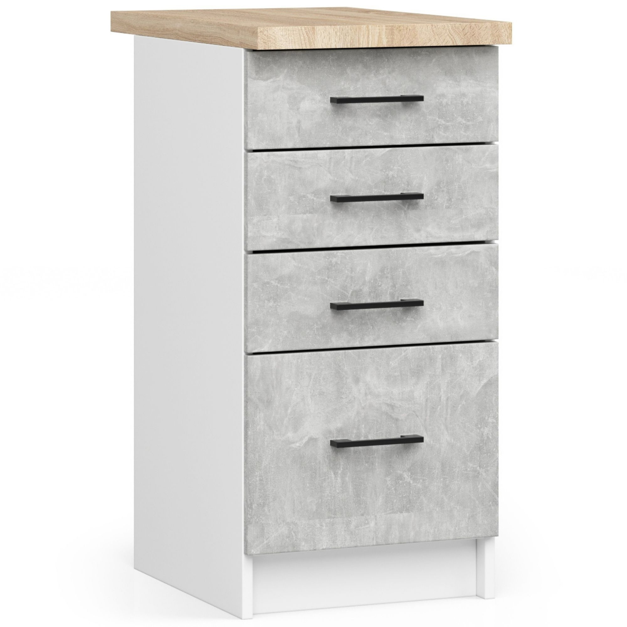 Spodní kuchyňská skříňka s deskou OLIWIA S40 SZ4 bílá / beton