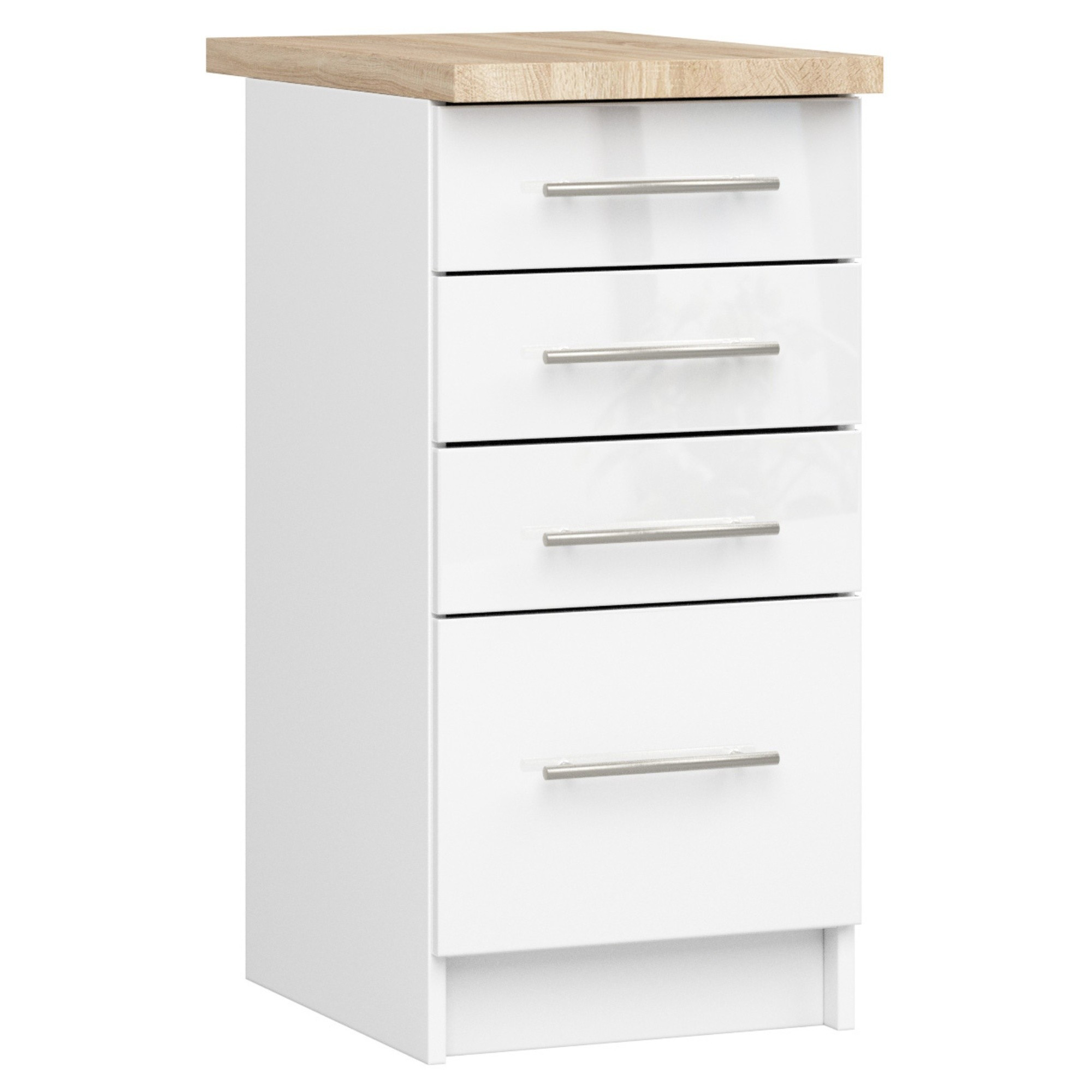 Spodní kuchyňská skříňka s deskou OLIWIA S40 SZ4 bílá, lesk