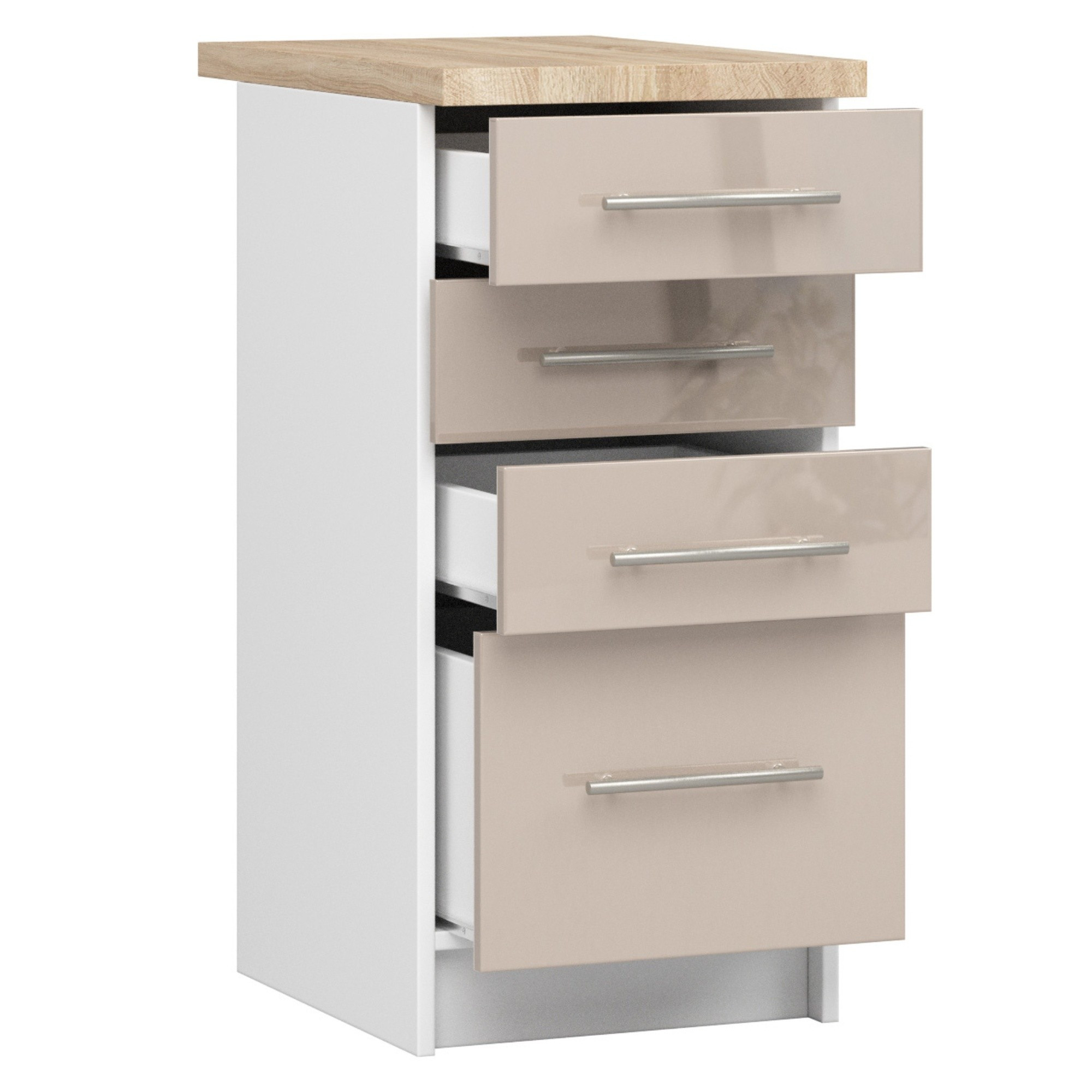 Spodní kuchyňská skříňka s deskou OLIWIA S40 SZ4 bílá / cappuccino, lesk