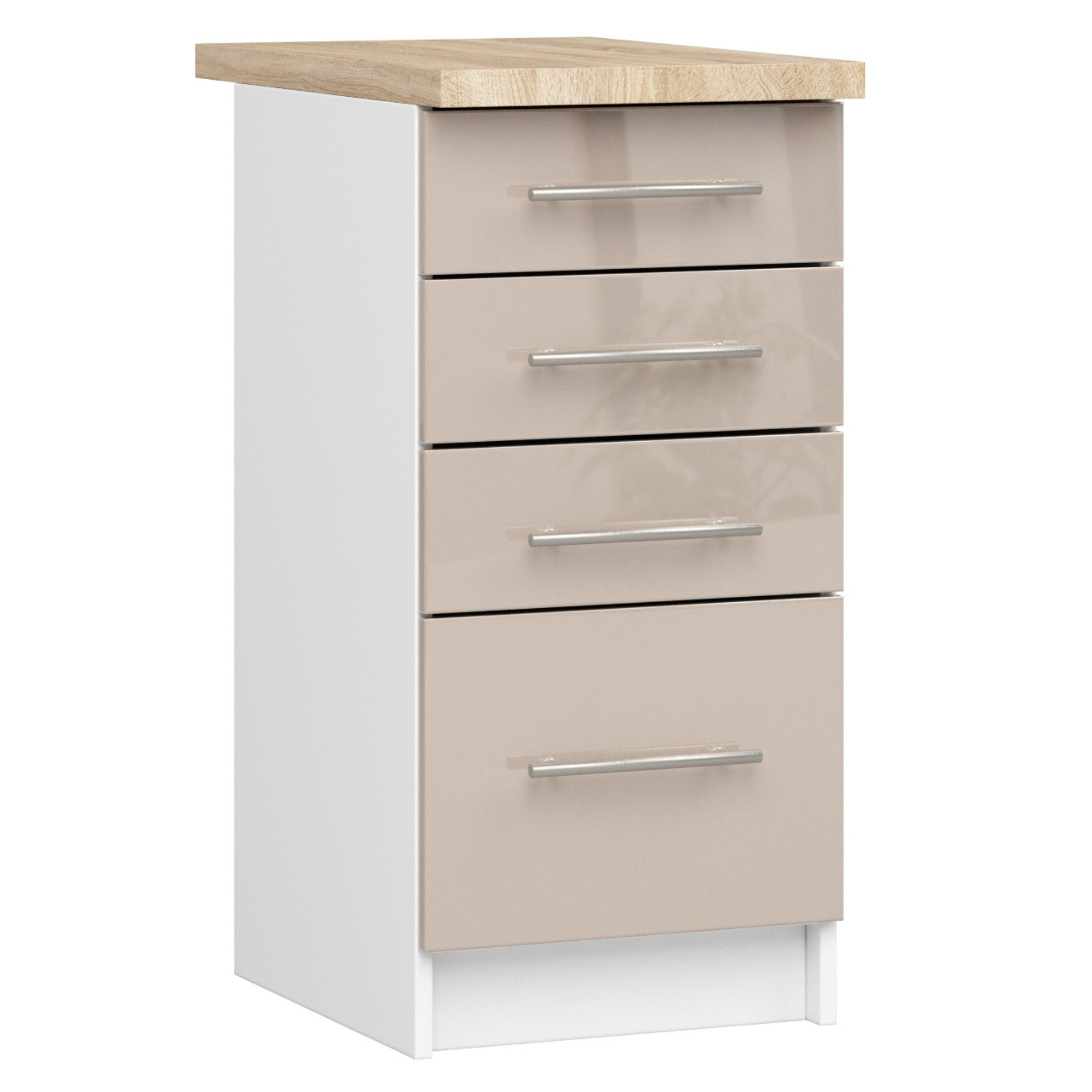 Spodní kuchyňská skříňka s deskou OLIWIA S40 SZ4 bílá / cappuccino, lesk