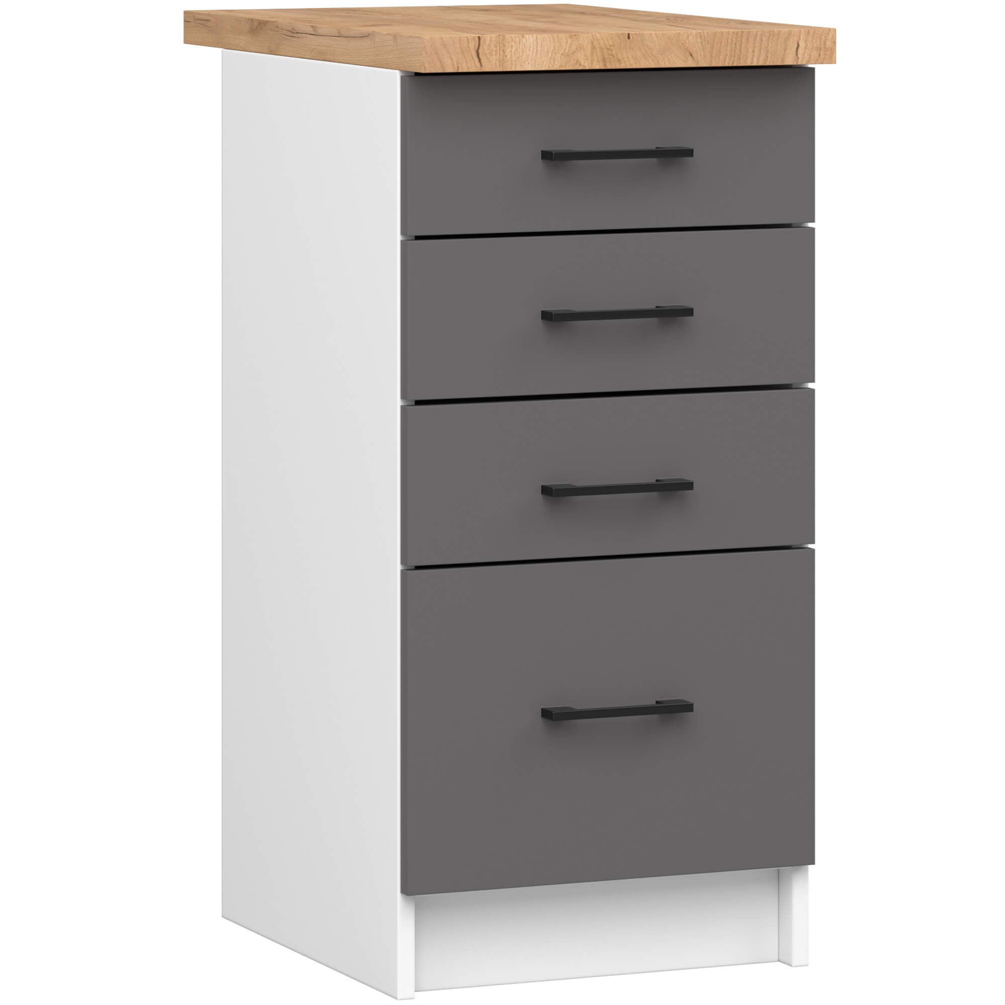 Spodní kuchyňská skříňka s deskou OLIWIA S40 SZ4 bílá / grafitová / šedá