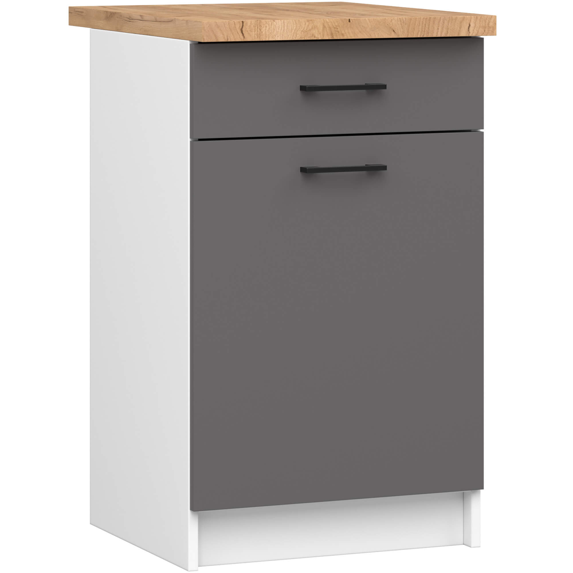 Spodní kuchyňská skříňka s deskou OLIWIA S50 SZ1 bílá / grafitová / šedá