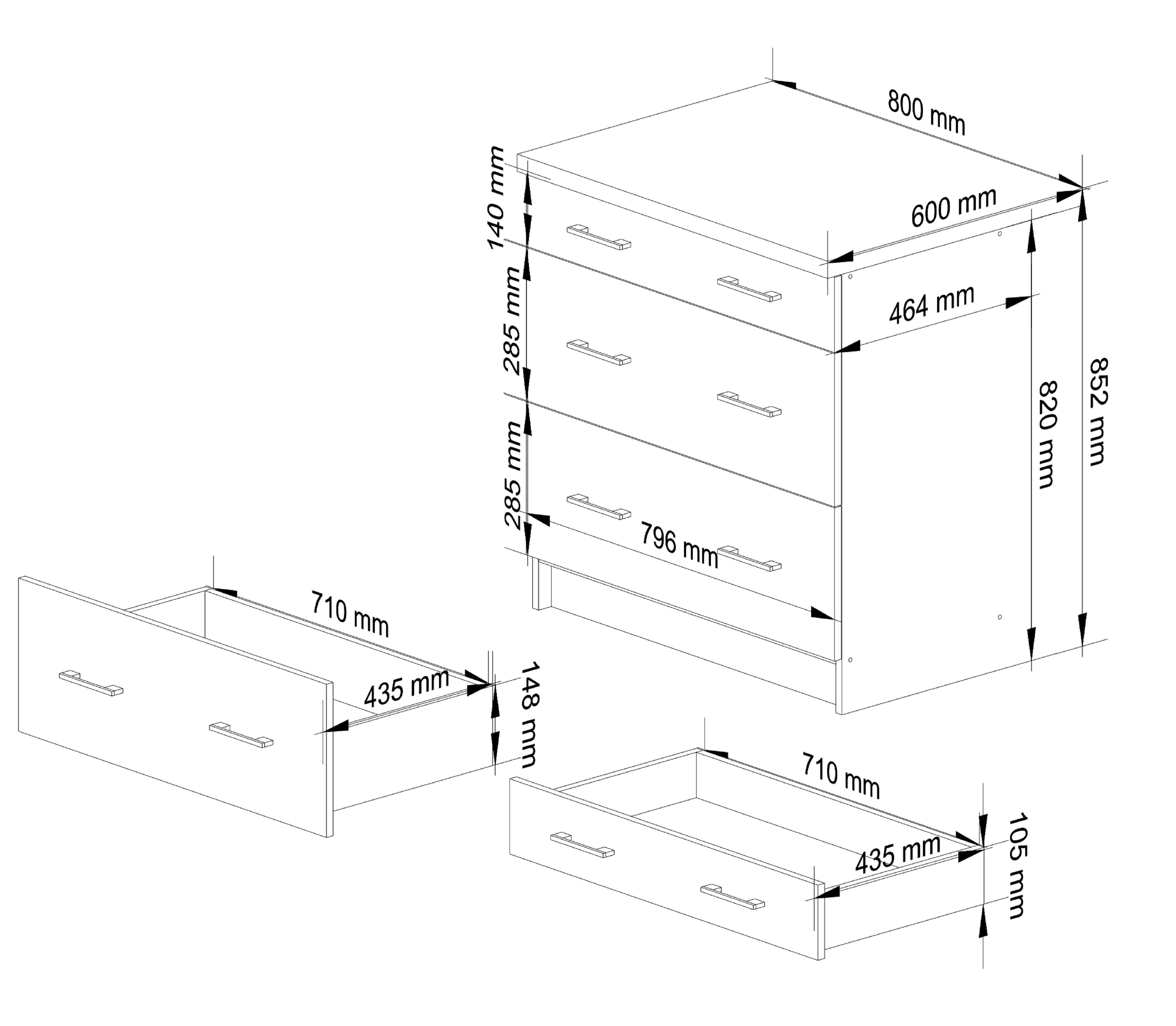Spodní kuchyňská skříňka s deskou OLIWIA S80 3SZ bílá / beton
