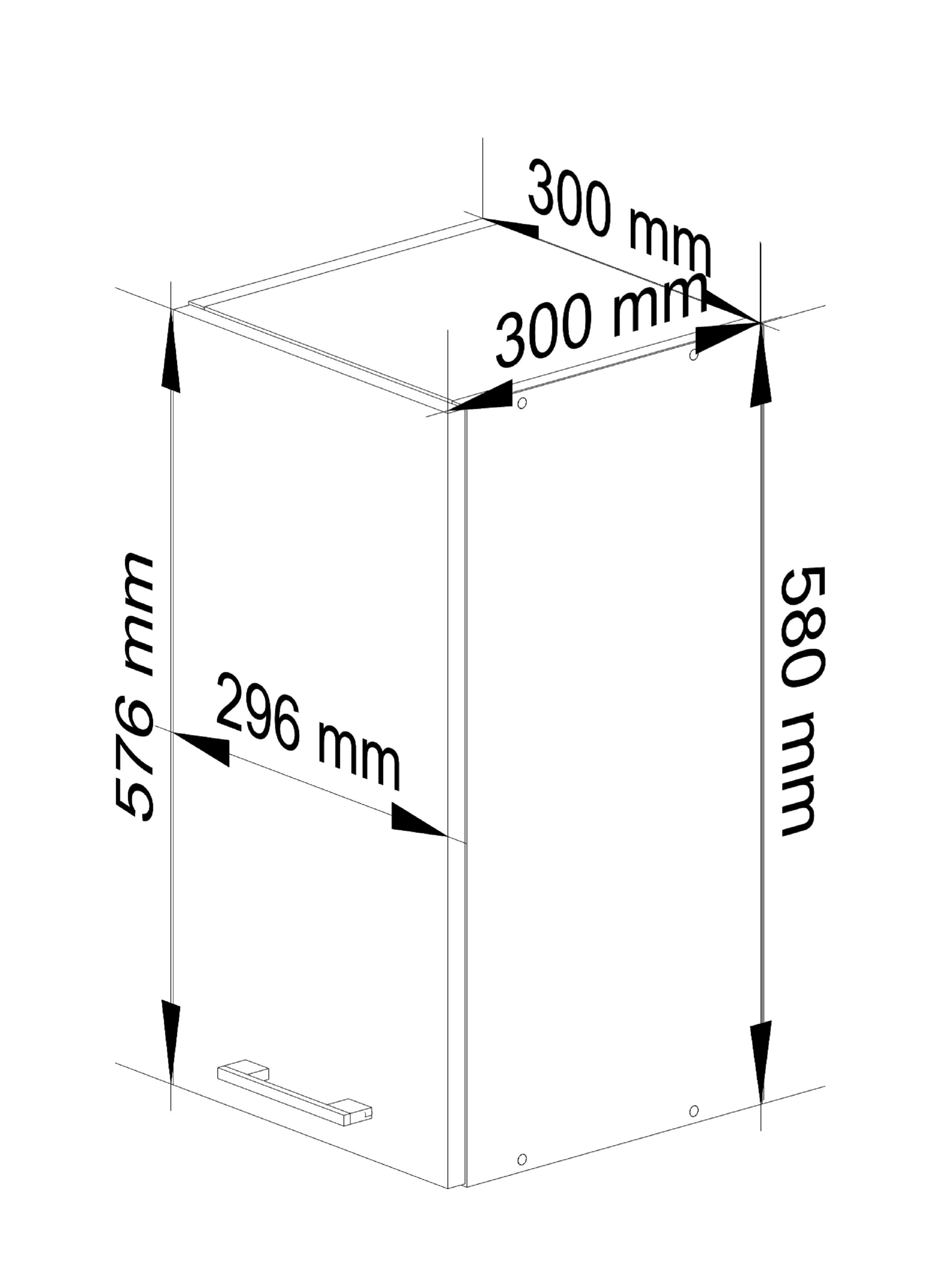 Horní kuchyňská skříňka OLIWIA W30 H580 bílá / beton