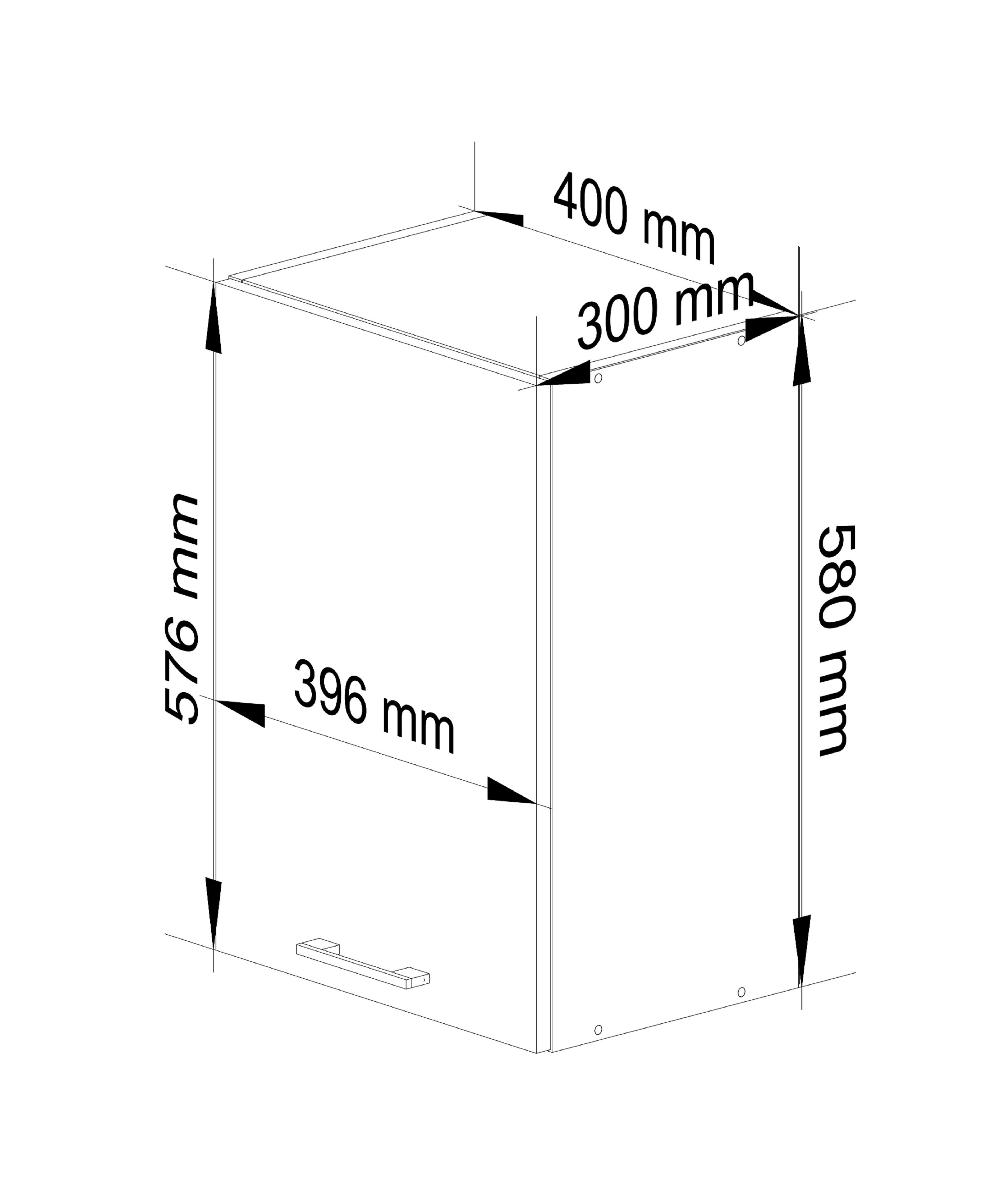 Horní kuchyňská skříňka OLIWIA W40 H580 bílá / beton