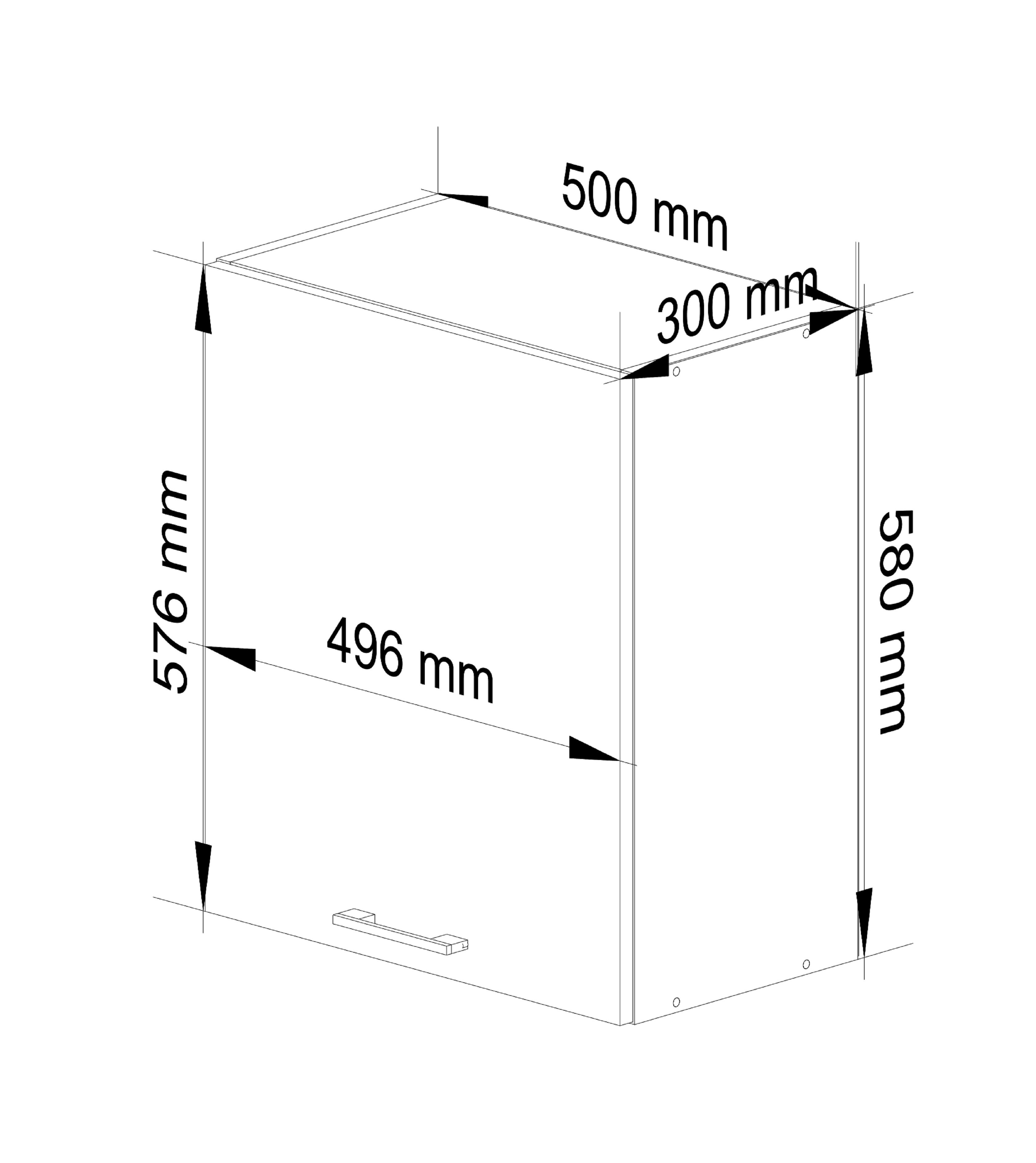 Horní kuchyňská skříňka OLIWIA W50 H580 bílá / beton