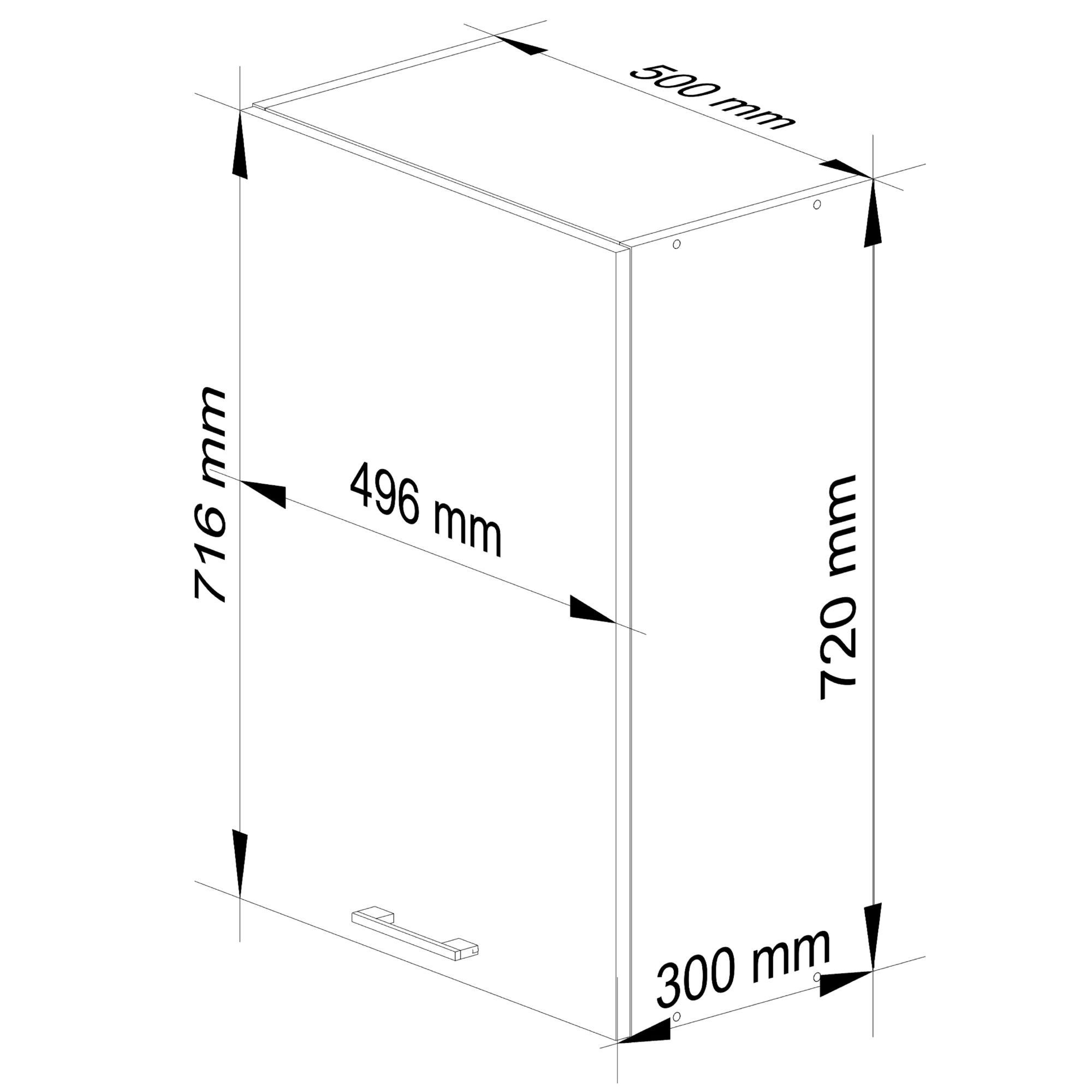 Horní kuchyňská skříňka OLIWIA W50 H720 bílá / beton