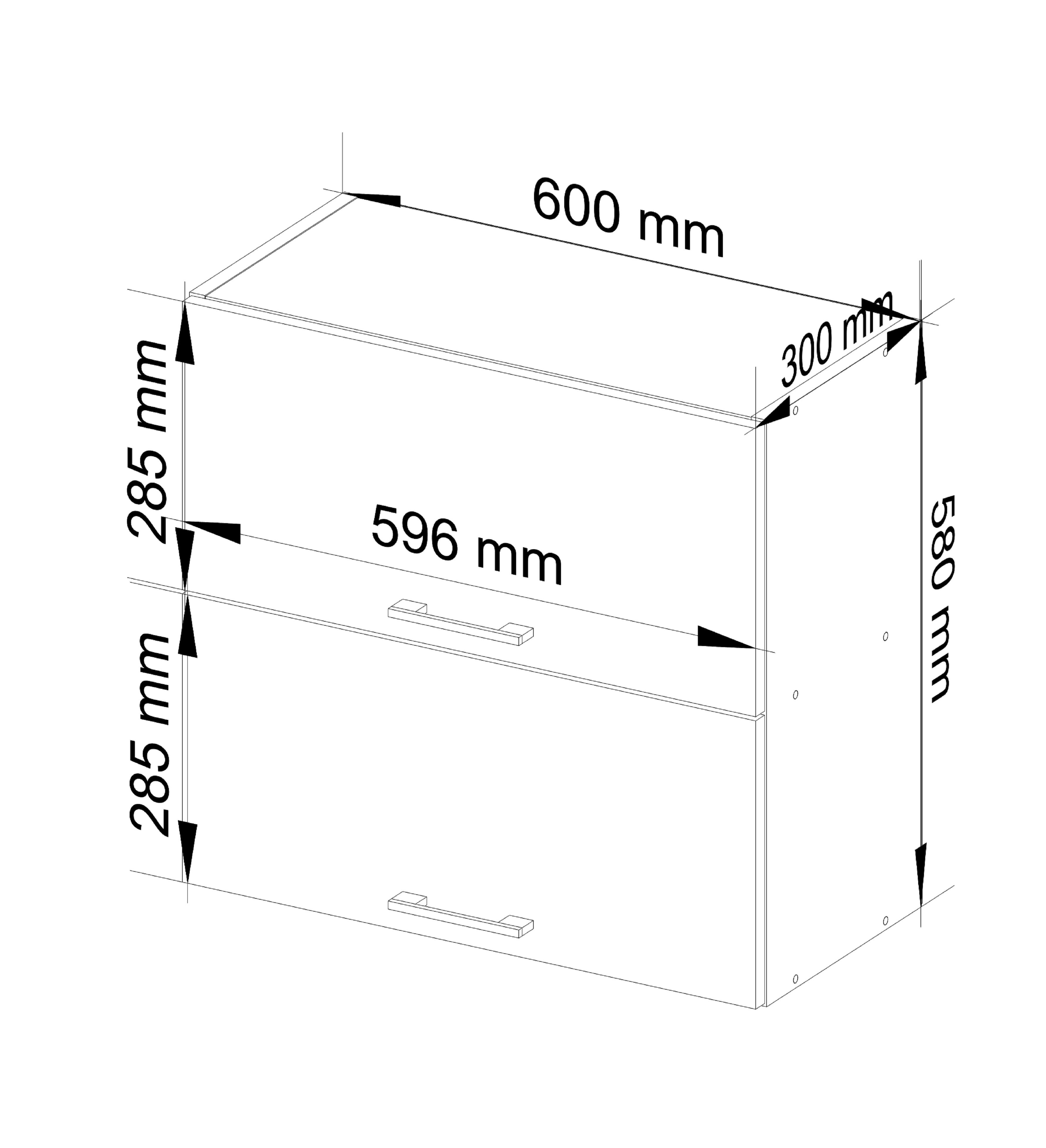 Horní kuchyňská skříňka OLIWIA W60 G2 H580 bílá / grafitová / šedá