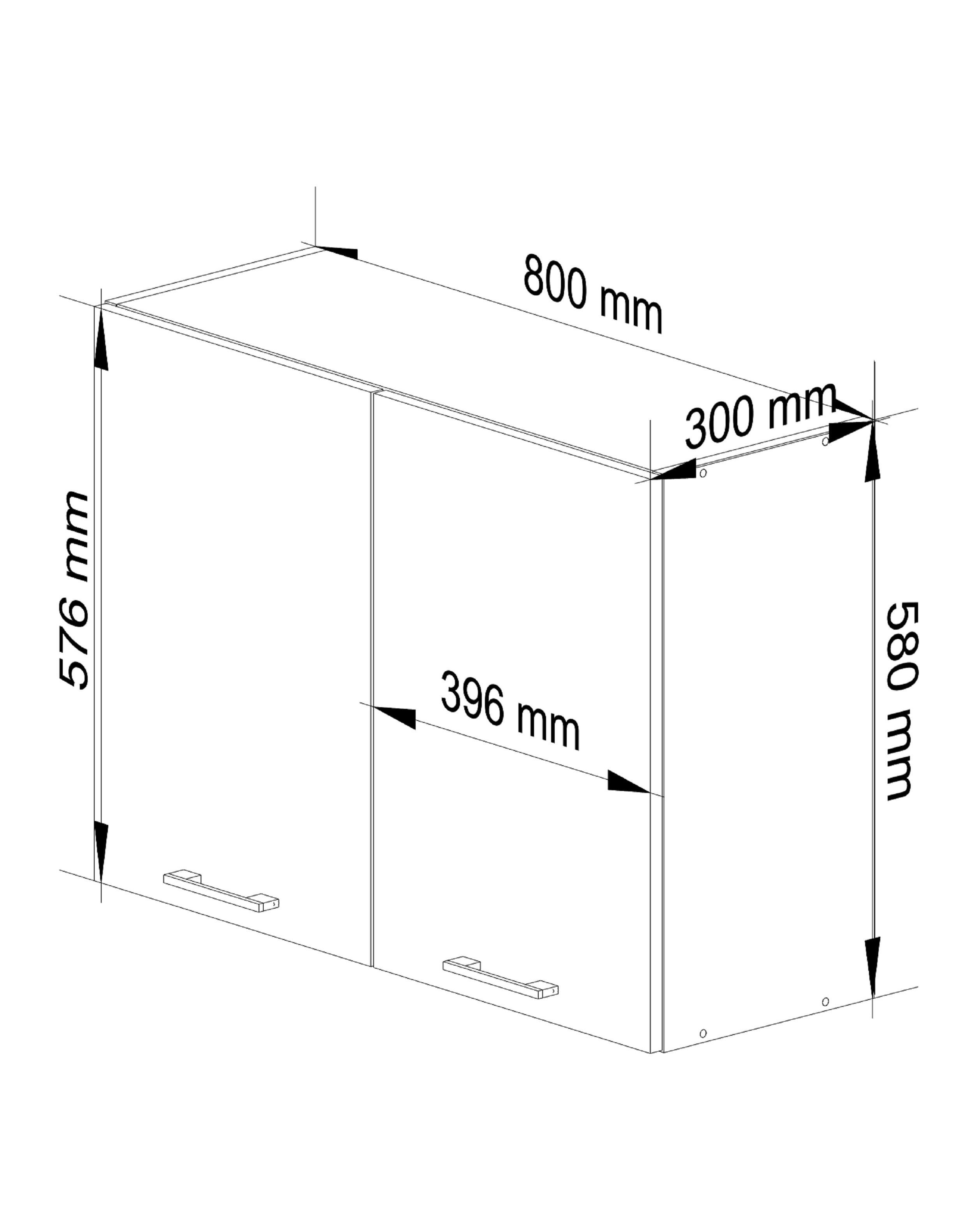 Horní kuchyňská skříňka OLIWIA W80 H580 bílá / beton