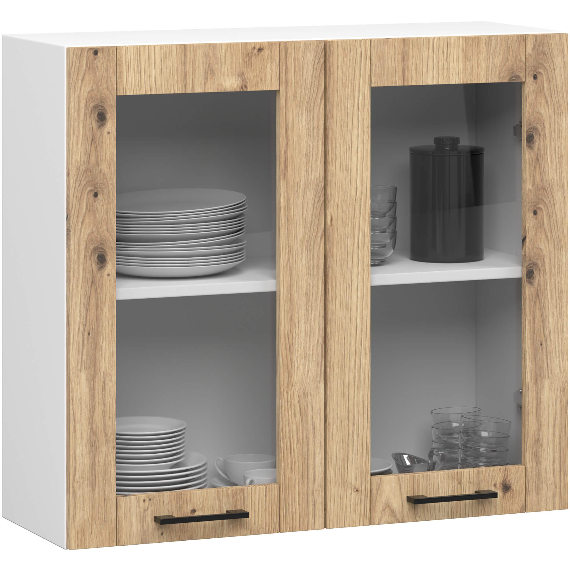 Horní kuchyňská skříňka OLIWIA W80 H720 bílá / dub artisan