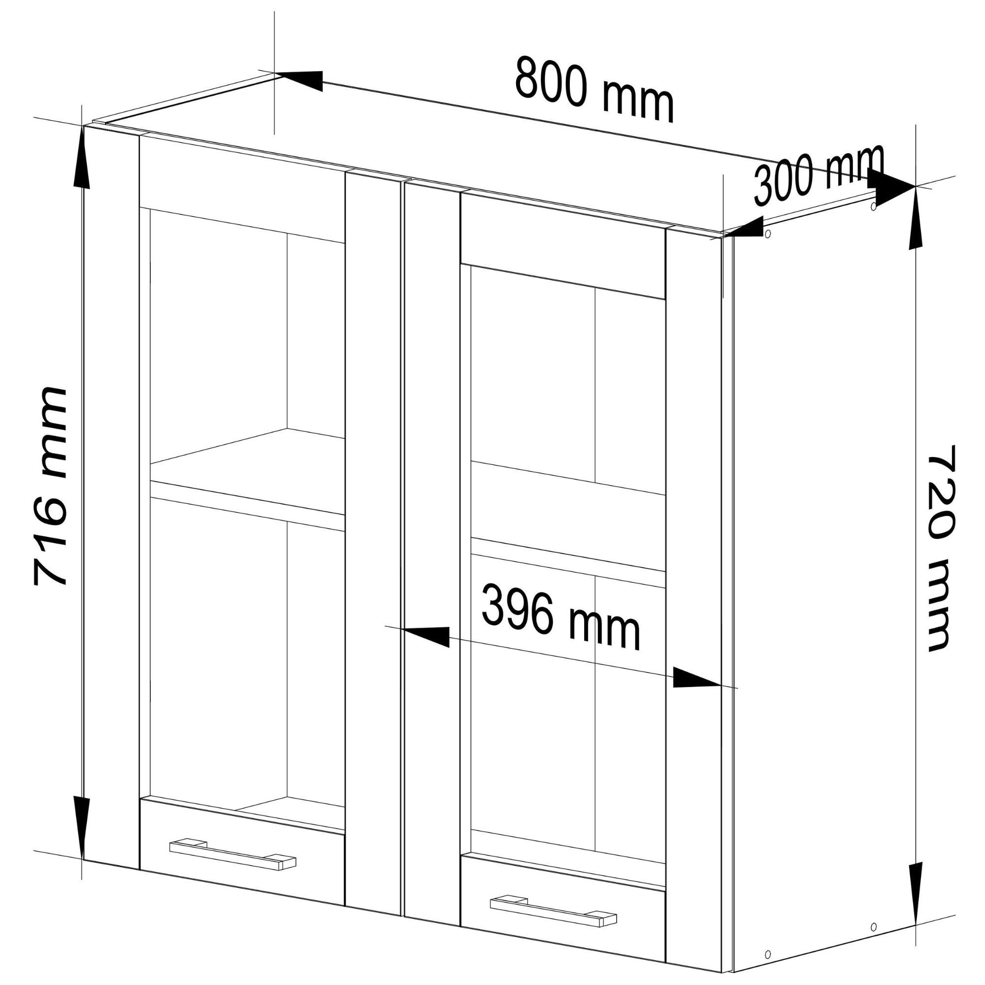 Horní kuchyňská skříňka OLIWIA W80 H720 bílá / šedá