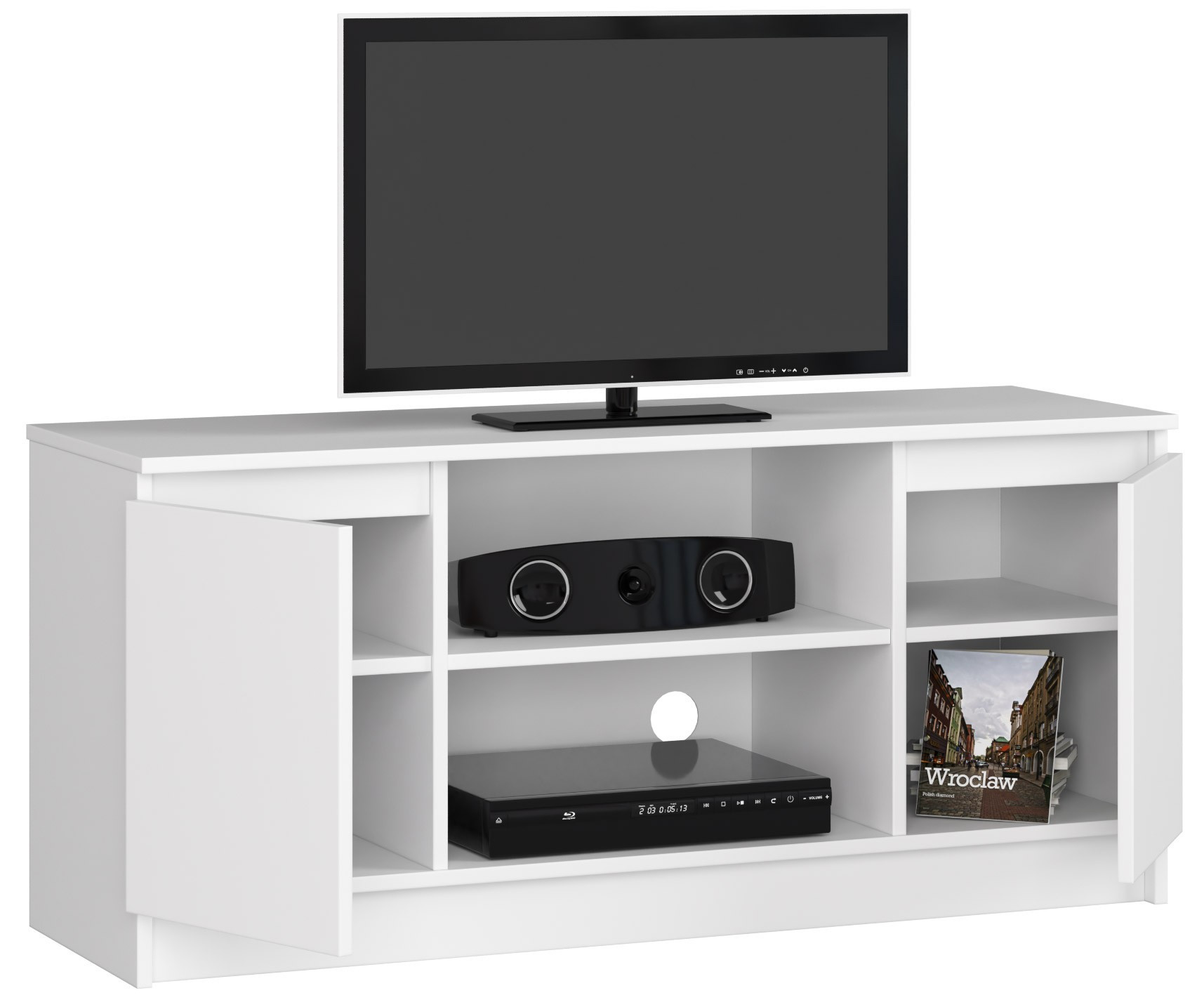 Stolek pod TV RTV 120 2D 1P bílý