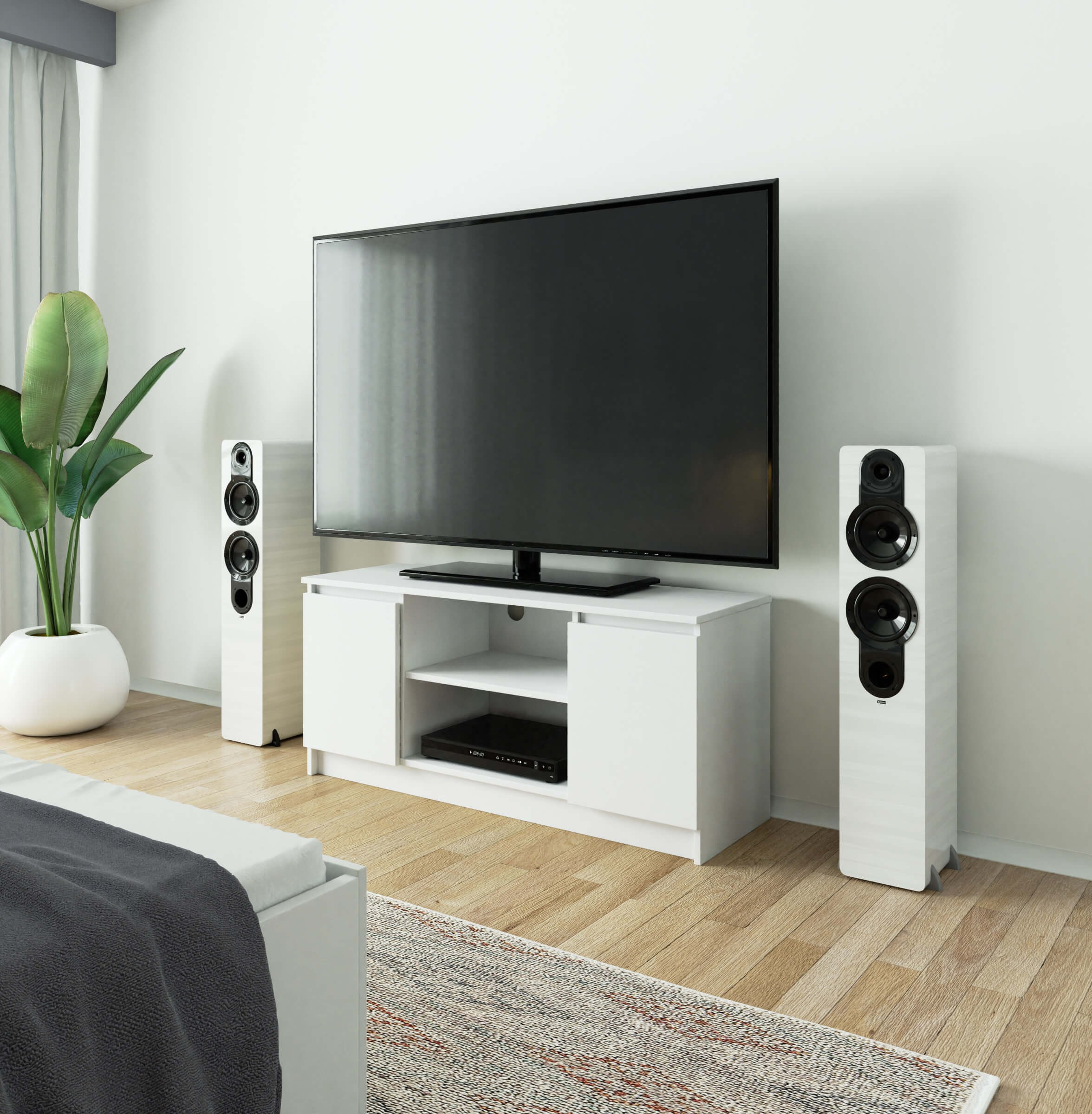 Stolek pod TV RTV 120 2D 1P bílý