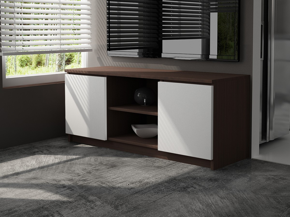 Stolek pod TV RTV 120 2D 1P wenge / bílý